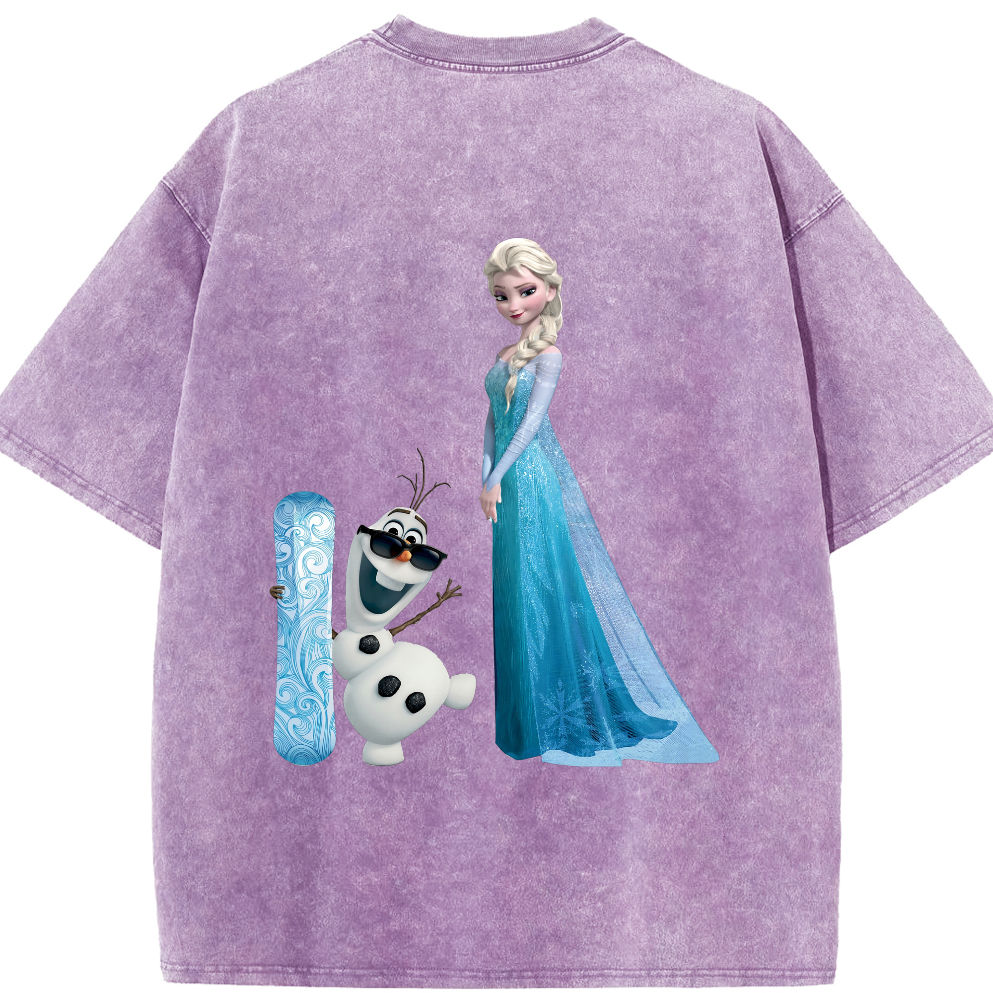 アナと雪の女王 アンナ エルサ Frozen Anna Elsa 綿100% ヴィンテージ風 半袖Tシャツ（背面プリント）