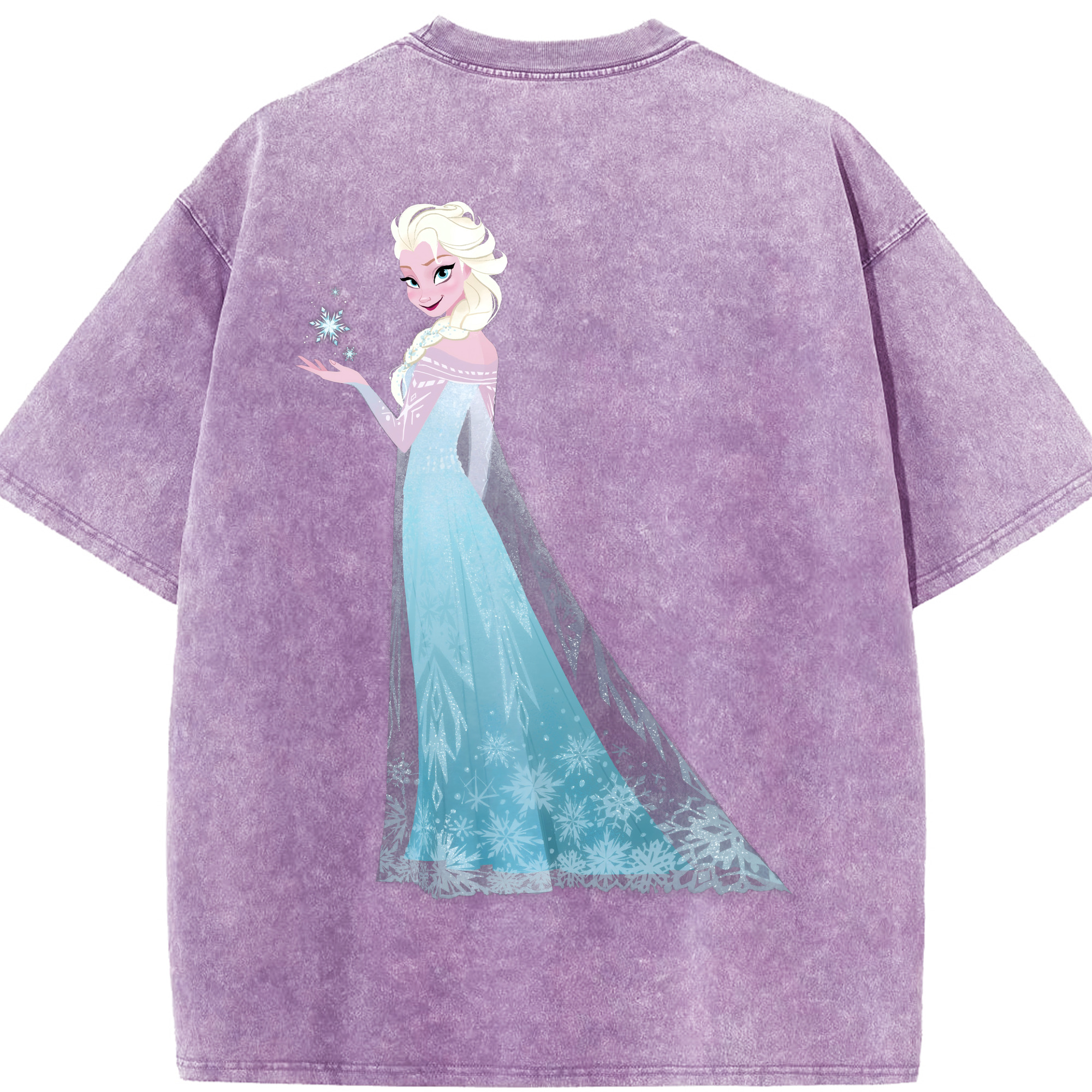 （画像用） アナと雪の女王 アンナ エルサ Frozen Anna Elsa 綿100% ヴィンテージ風 半袖Tシャツ（背面プリント）