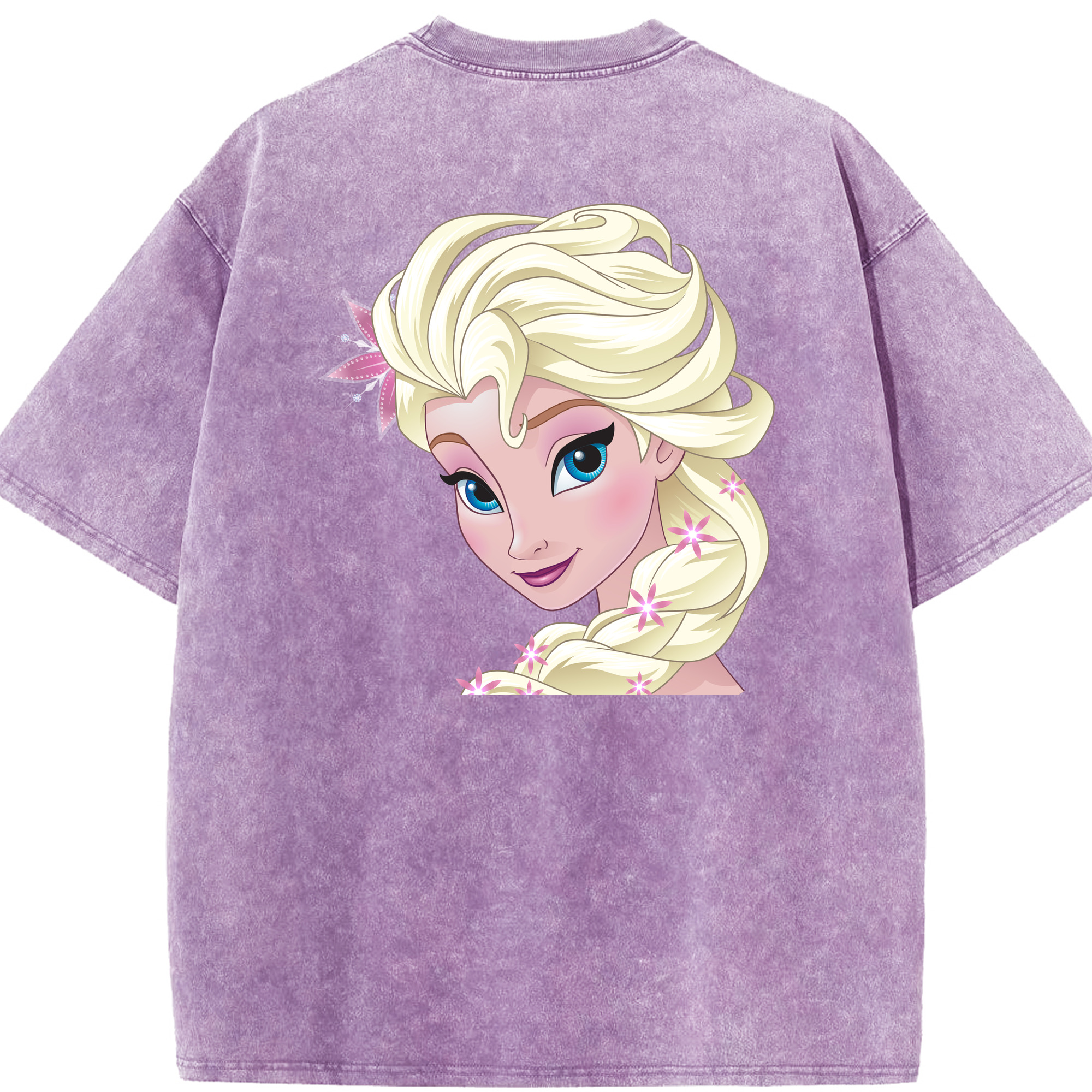 （画像用） アナと雪の女王 アンナ エルサ Frozen Anna Elsa 綿100% ヴィンテージ風 半袖Tシャツ（背面プリント）