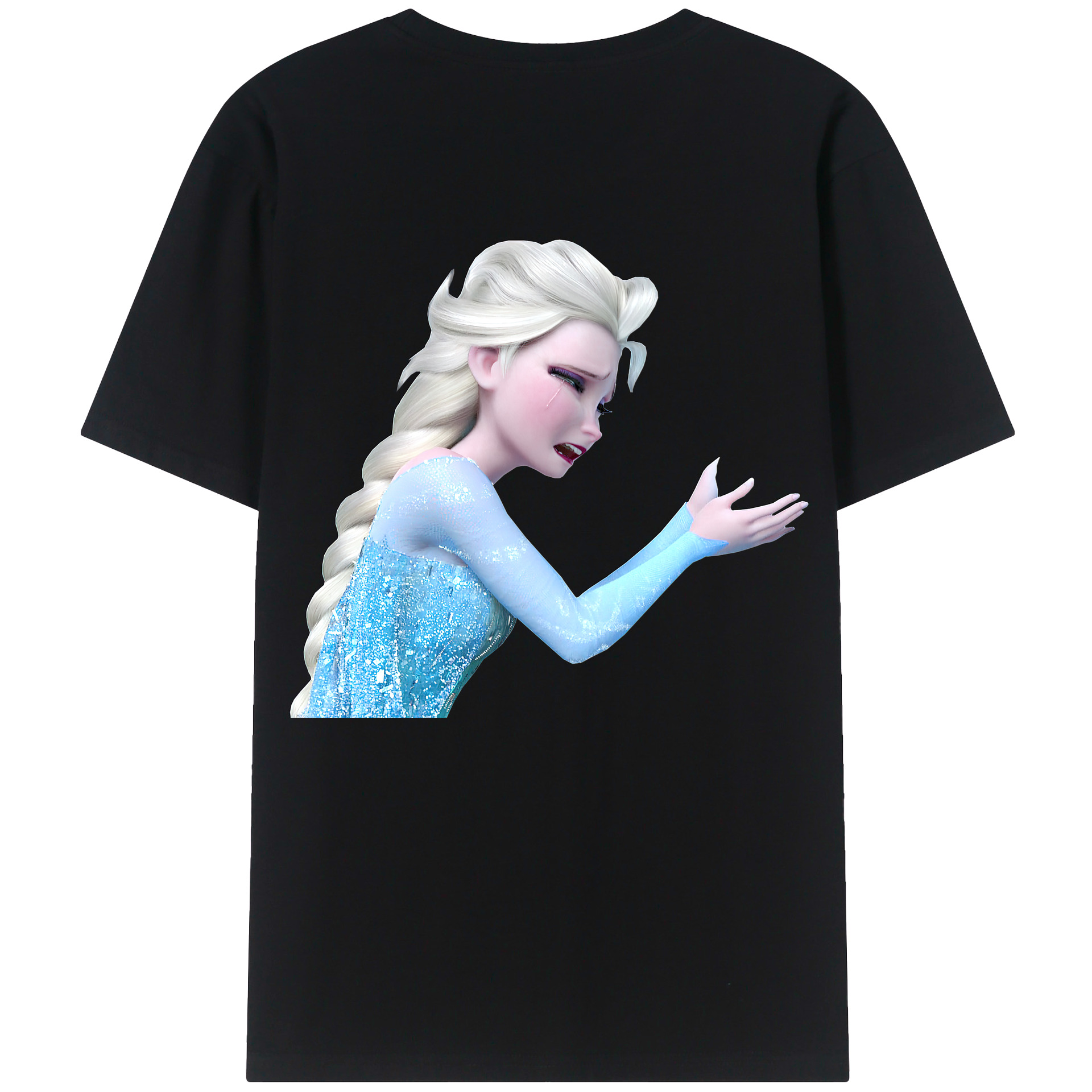（画像用） アナと雪の女王 アンナ エルサ Frozen Anna Elsa 綿100％ メンズ半袖Tシャツ（バックプリント） 通気性