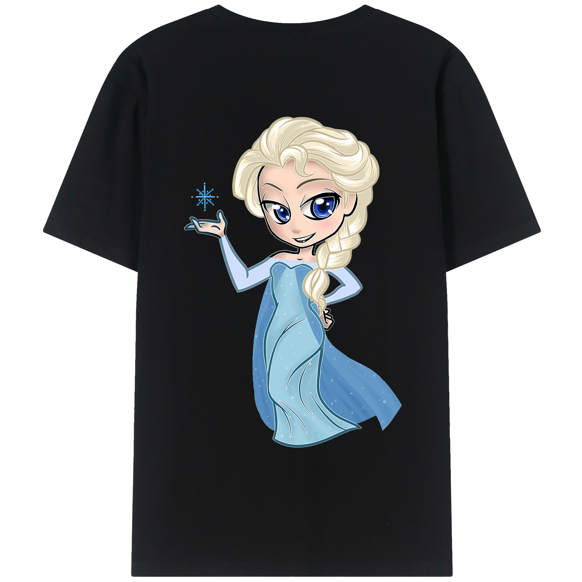 （画像用） アナと雪の女王 アンナ エルサ Frozen Anna Elsa 綿100％ メンズ半袖Tシャツ（バックプリント） 通気性