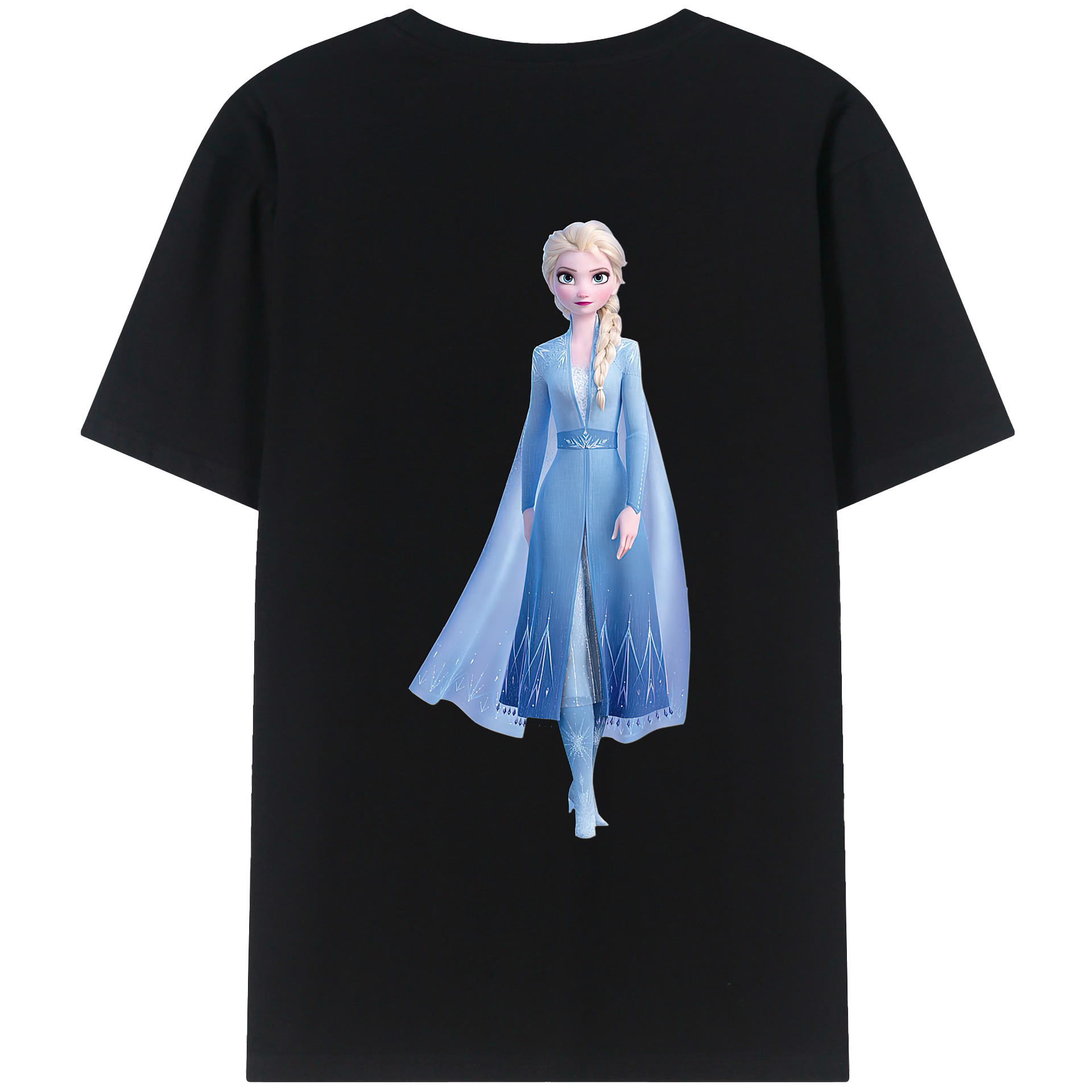 （画像用） アナと雪の女王 アンナ エルサ Frozen Anna Elsa 綿100％ メンズ半袖Tシャツ（バックプリント） 通気性