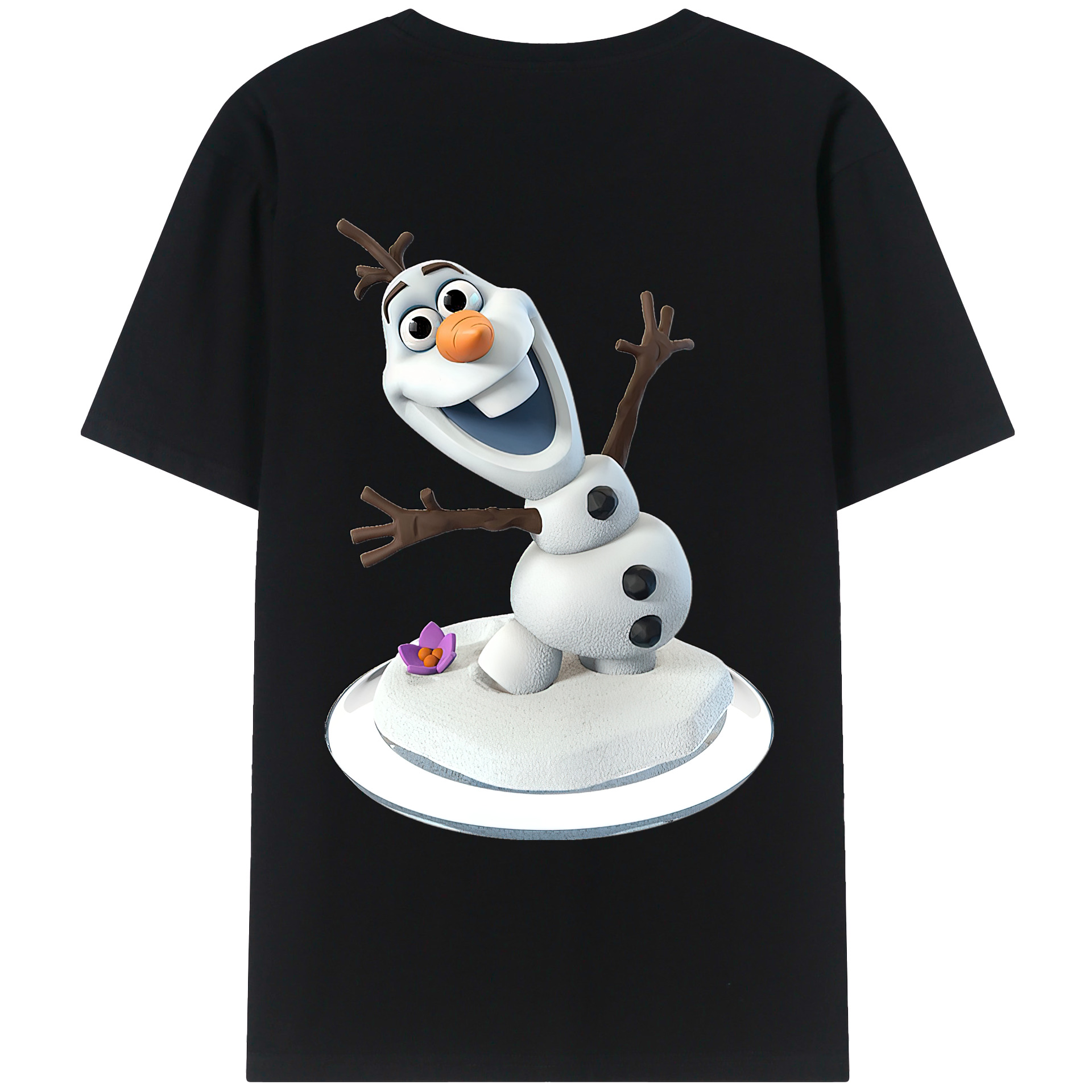 （画像用） アナと雪の女王 アンナ エルサ Frozen Anna Elsa 綿100％ メンズ半袖Tシャツ（バックプリント） 通気性