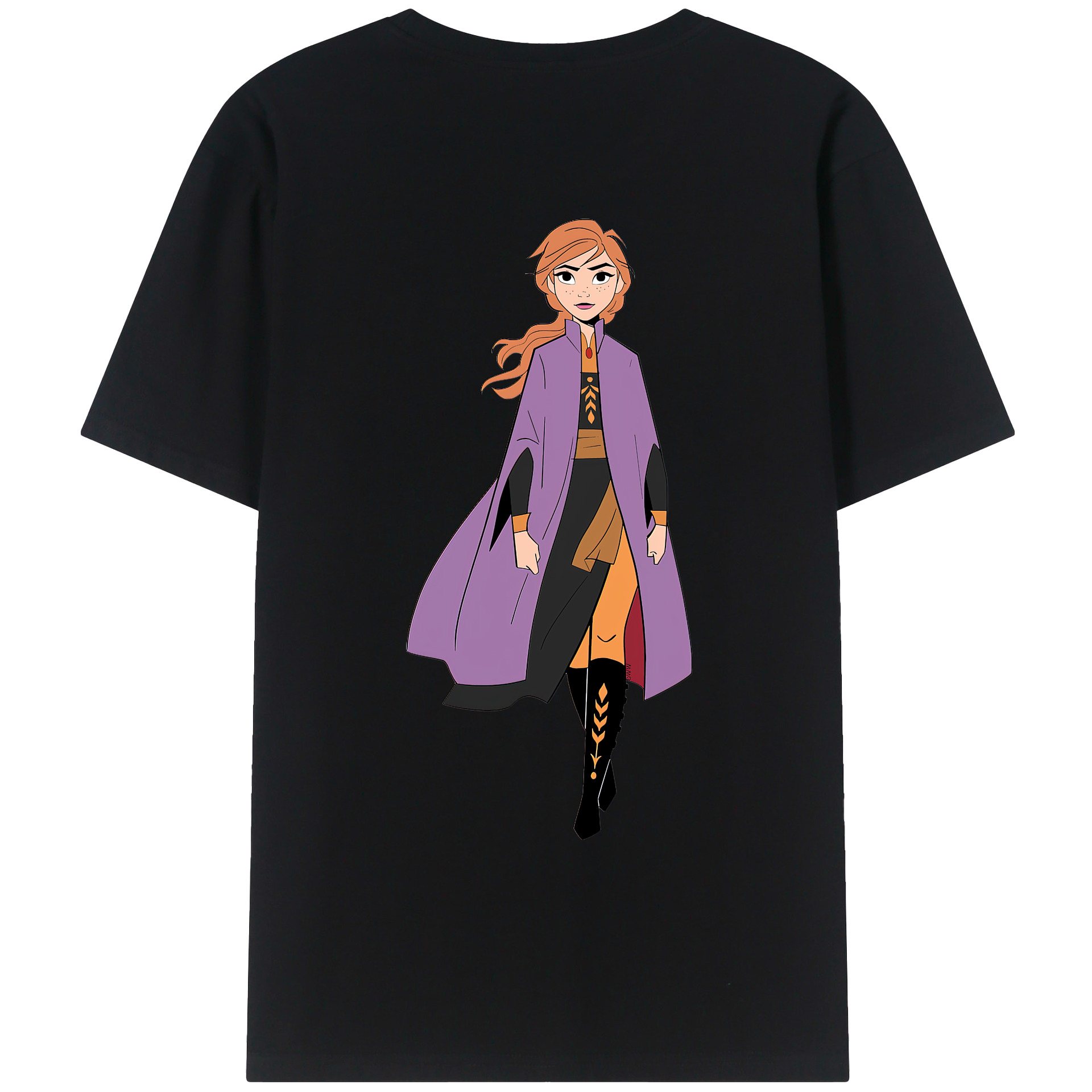 （画像用） アナと雪の女王 アンナ エルサ Frozen Anna Elsa 綿100％ メンズ半袖Tシャツ（バックプリント） 通気性