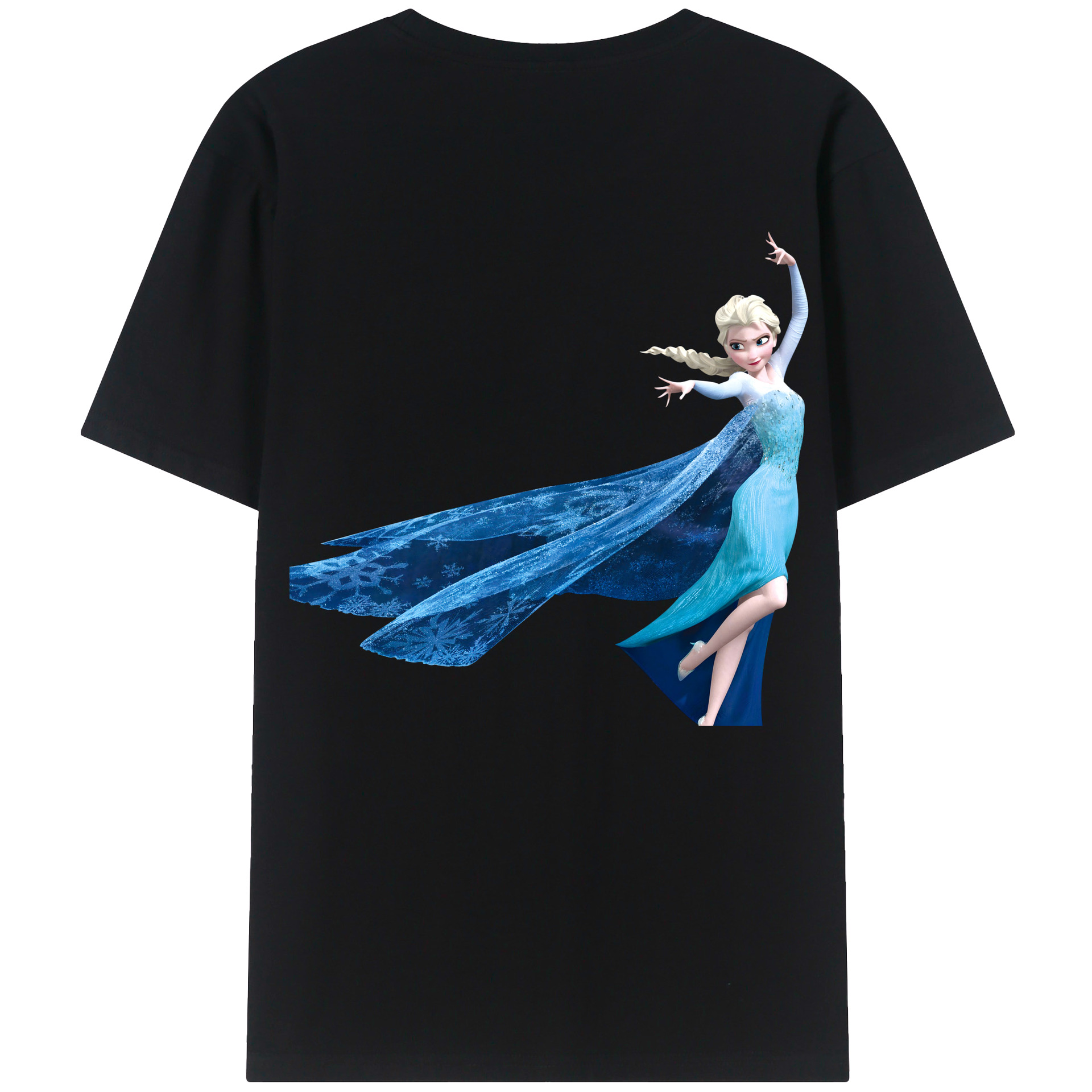 （画像用） アナと雪の女王 アンナ エルサ Frozen Anna Elsa 綿100％ メンズ半袖Tシャツ（バックプリント） 通気性