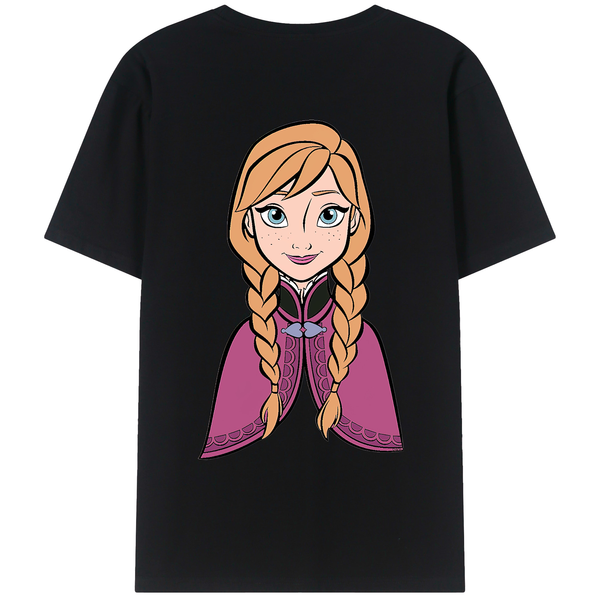 （画像用） アナと雪の女王 アンナ エルサ Frozen Anna Elsa 綿100％ メンズ半袖Tシャツ（バックプリント） 通気性