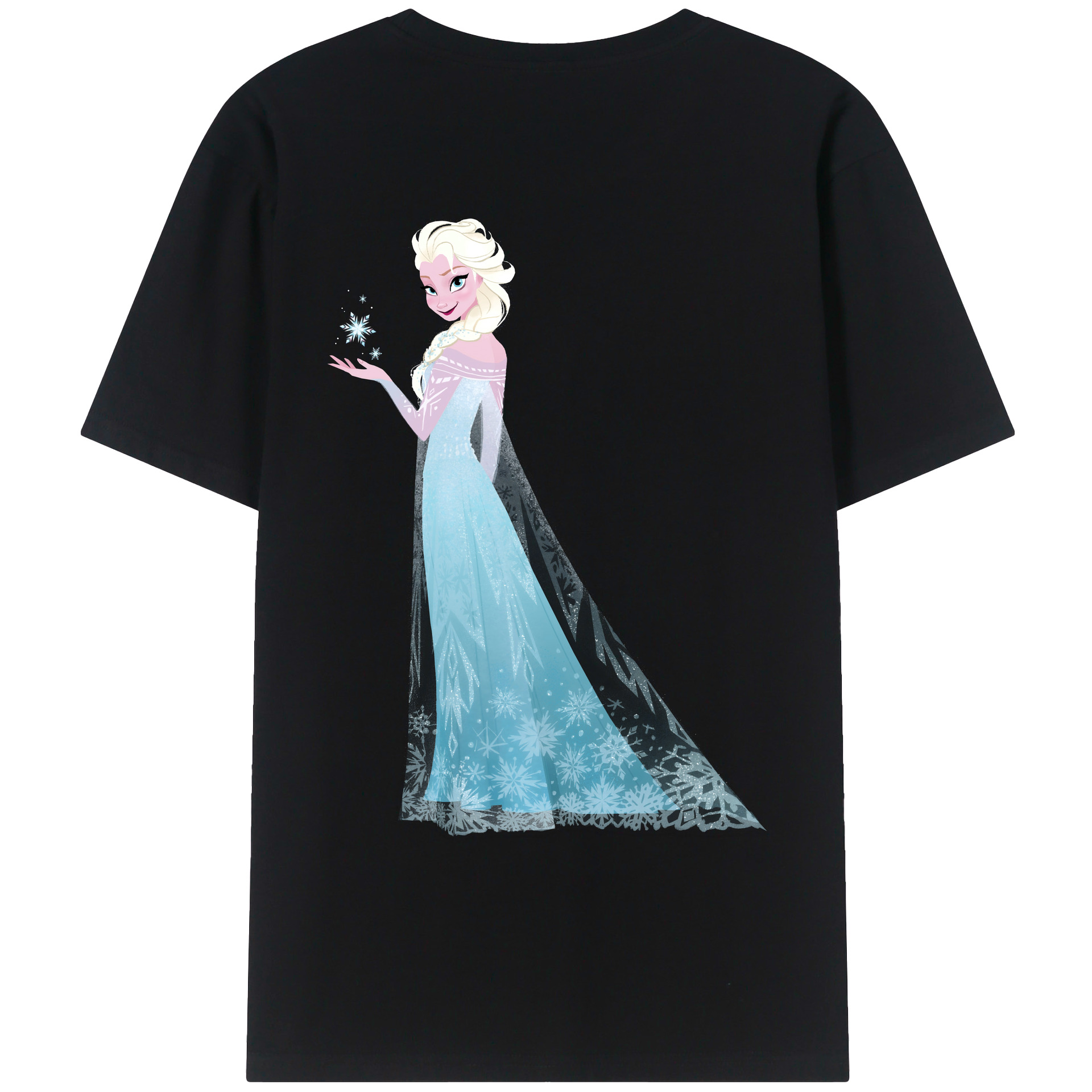（画像用） アナと雪の女王 アンナ エルサ Frozen Anna Elsa 綿100％ メンズ半袖Tシャツ（バックプリント） 通気性