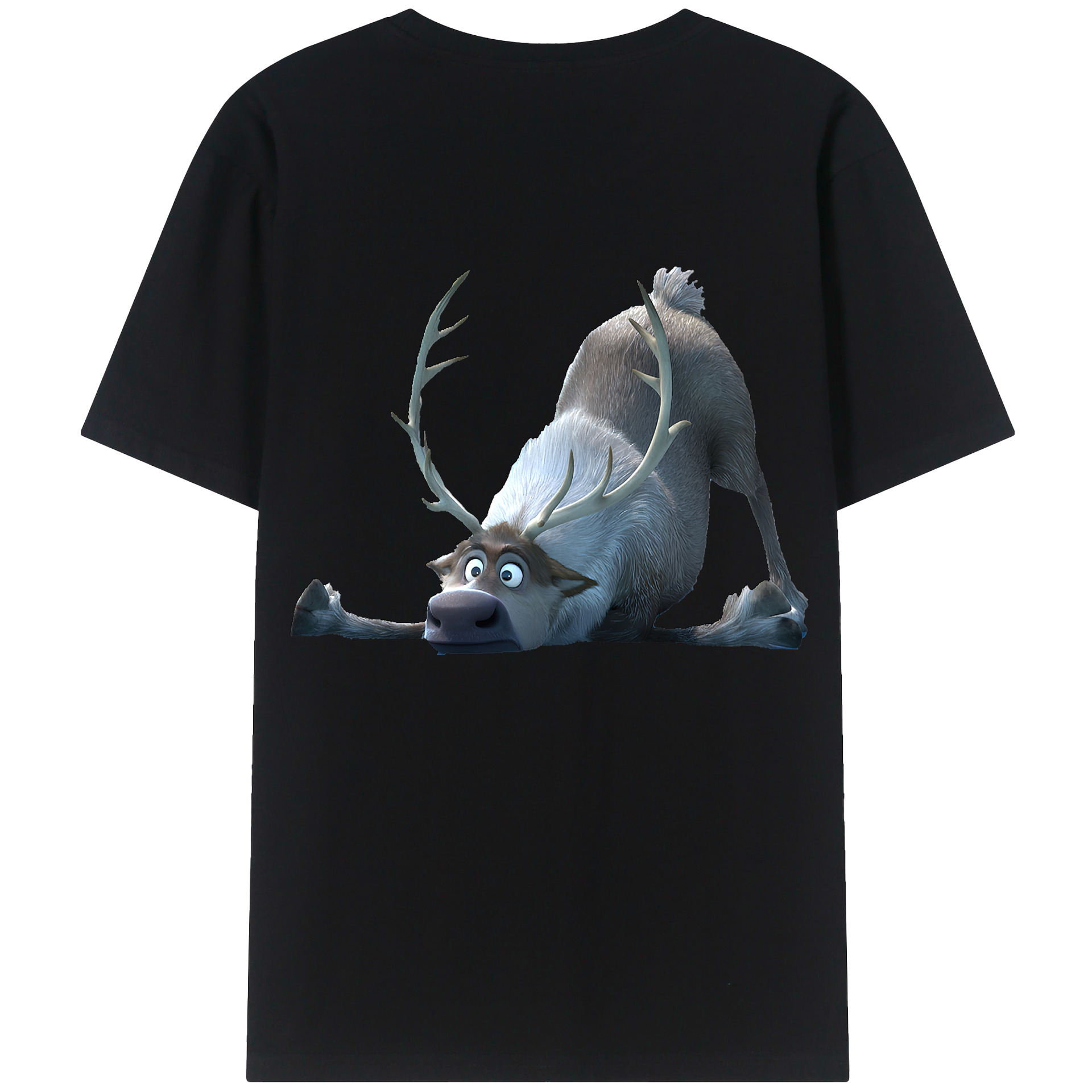 （画像用） アナと雪の女王 アンナ エルサ Frozen Anna Elsa 綿100％ メンズ半袖Tシャツ（バックプリント） 通気性