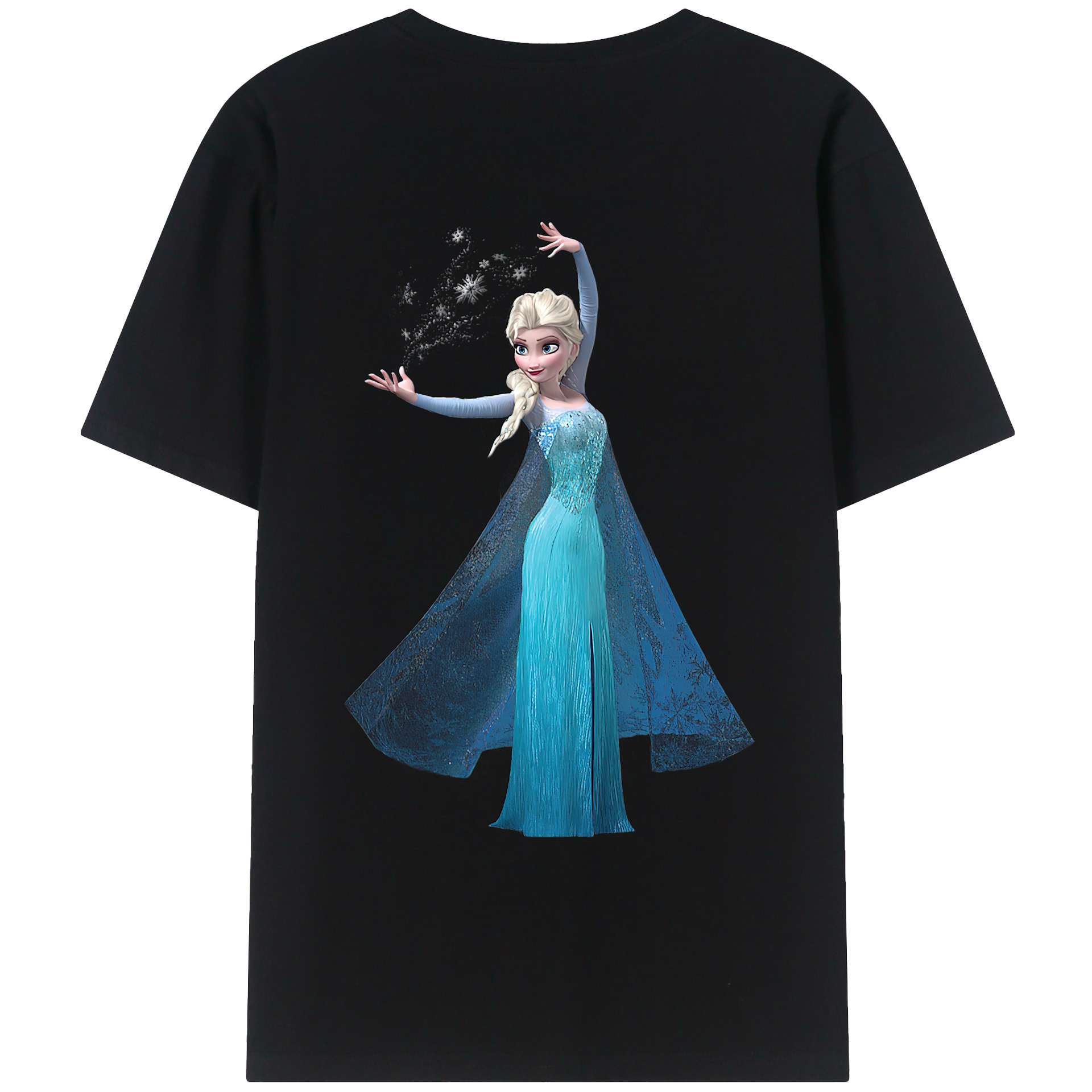 （画像用） アナと雪の女王 アンナ エルサ Frozen Anna Elsa 綿100％ メンズ半袖Tシャツ（バックプリント） 通気性