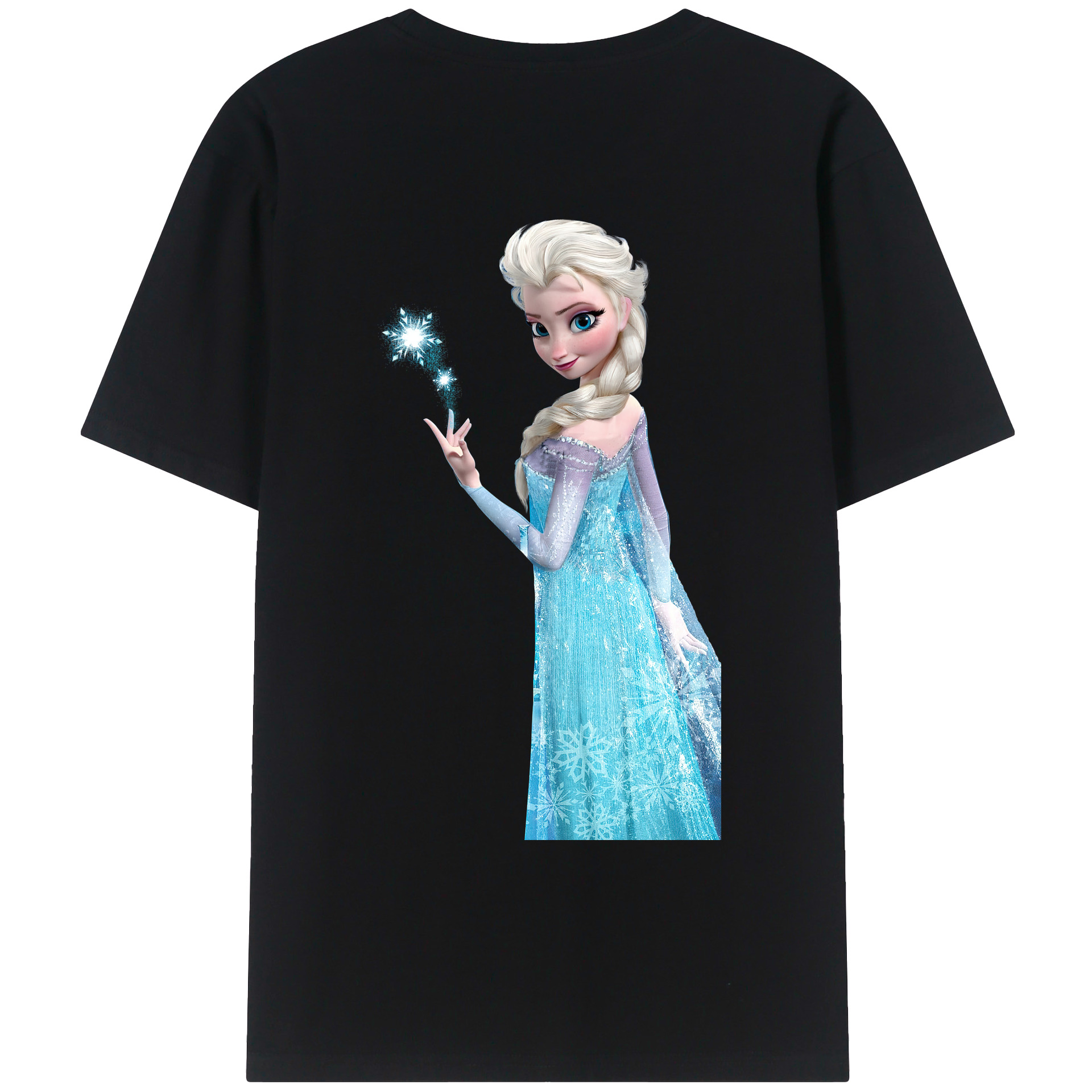 （画像用） アナと雪の女王 アンナ エルサ Frozen Anna Elsa 綿100％ メンズ半袖Tシャツ（バックプリント） 通気性