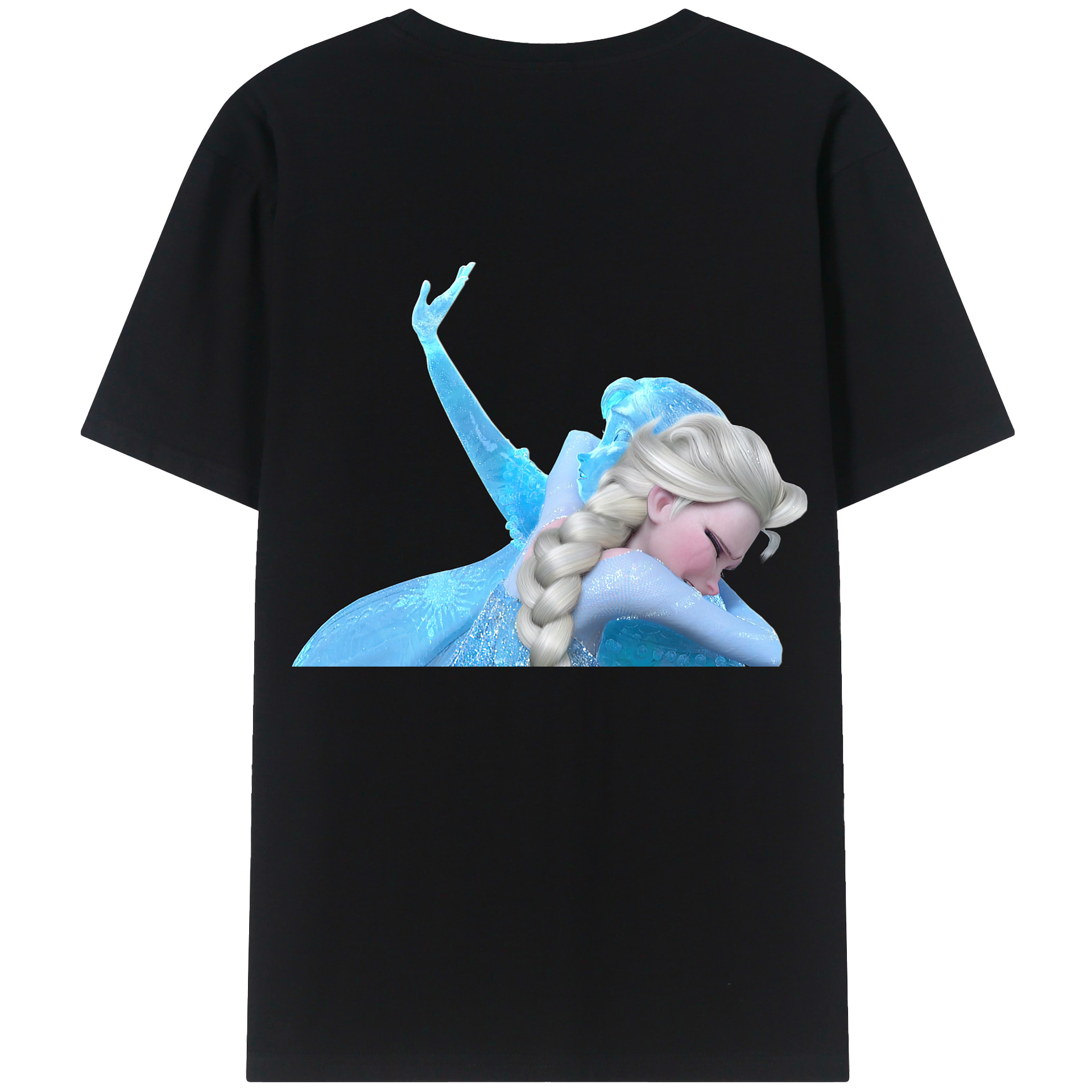 （画像用） アナと雪の女王 アンナ エルサ Frozen Anna Elsa 綿100％ メンズ半袖Tシャツ（バックプリント） 通気性