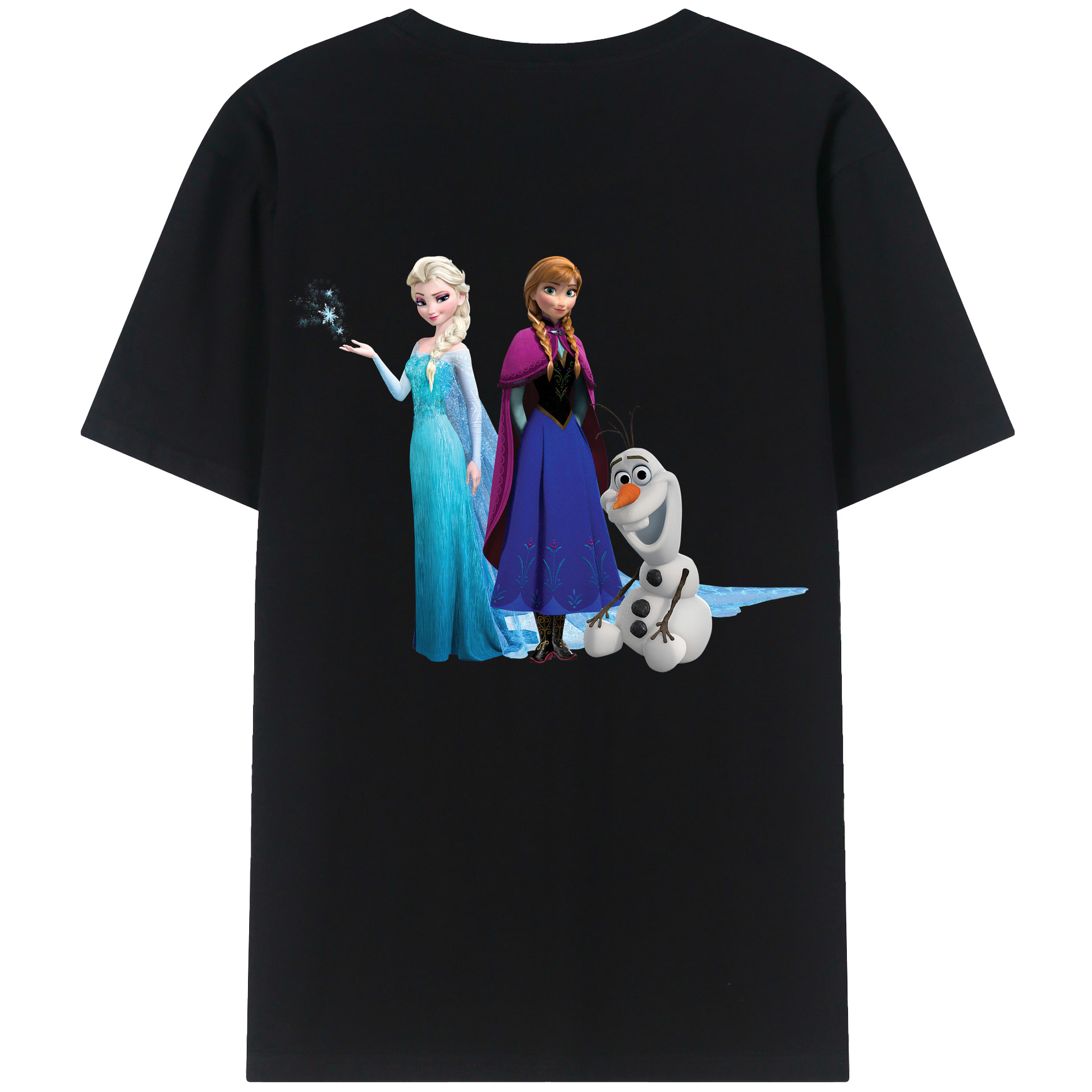 （画像用） アナと雪の女王 アンナ エルサ Frozen Anna Elsa 綿100％ メンズ半袖Tシャツ（バックプリント） 通気性