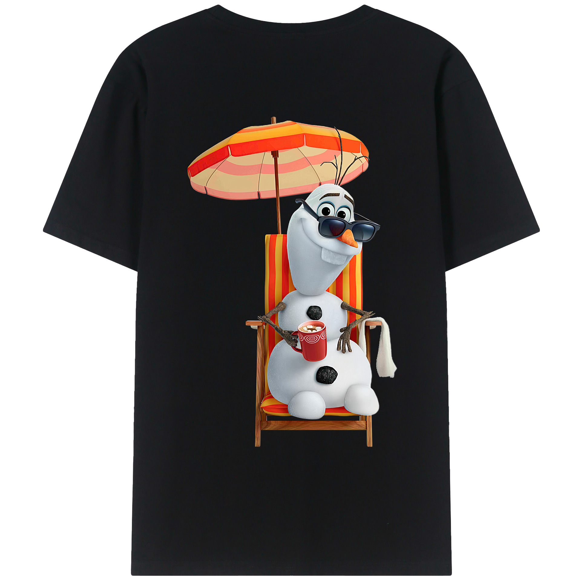 （画像用） アナと雪の女王 アンナ エルサ Frozen Anna Elsa 綿100％ メンズ半袖Tシャツ（バックプリント） 通気性