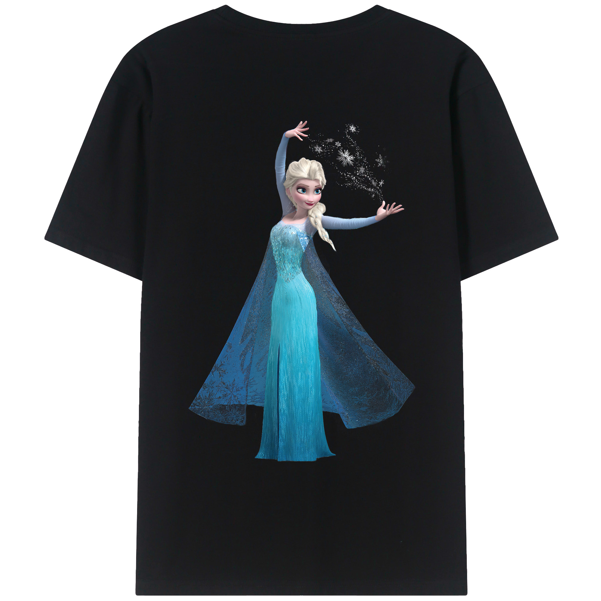 （画像用） アナと雪の女王 アンナ エルサ Frozen Anna Elsa 綿100％ メンズ半袖Tシャツ（バックプリント） 通気性