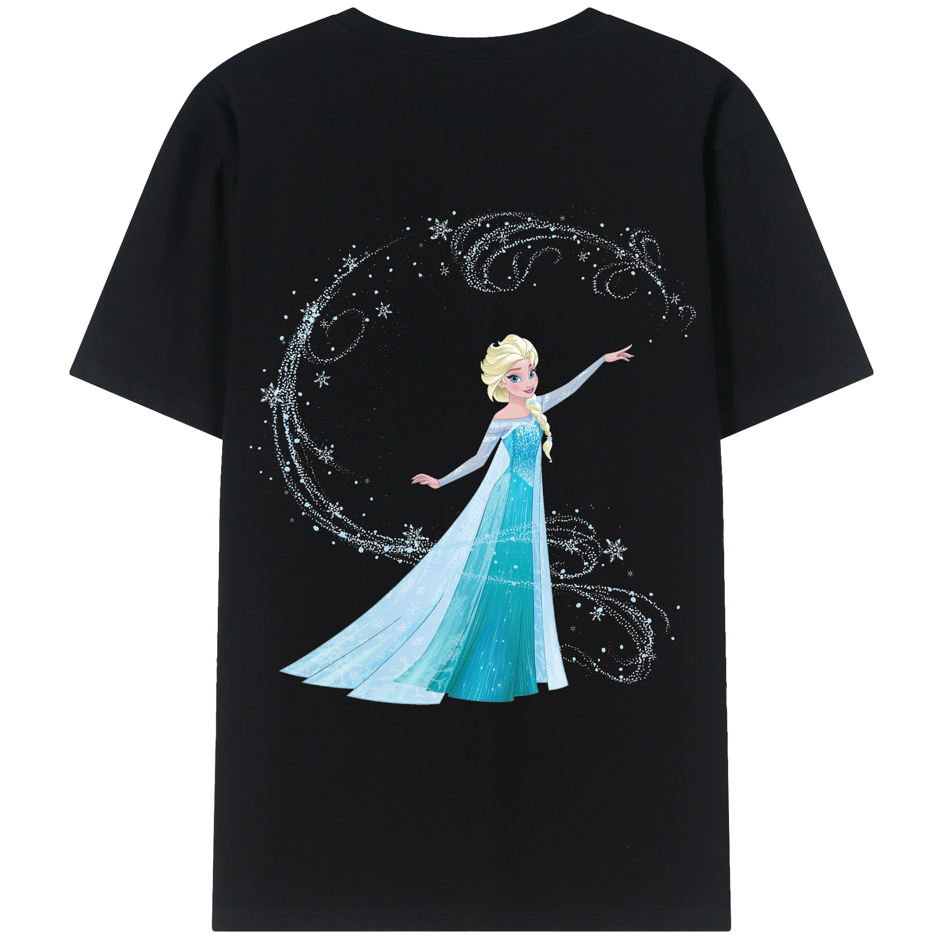 （画像用） アナと雪の女王 アンナ エルサ Frozen Anna Elsa 綿100％ メンズ半袖Tシャツ（バックプリント） 通気性