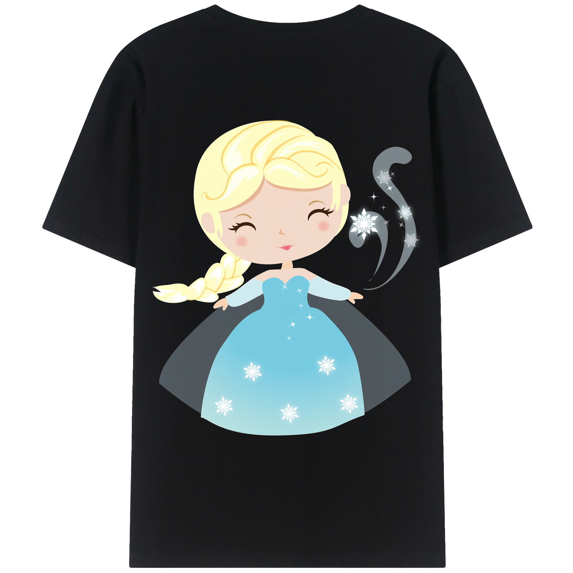 （画像用） アナと雪の女王 アンナ エルサ Frozen Anna Elsa 綿100％ メンズ半袖Tシャツ（バックプリント） 通気性