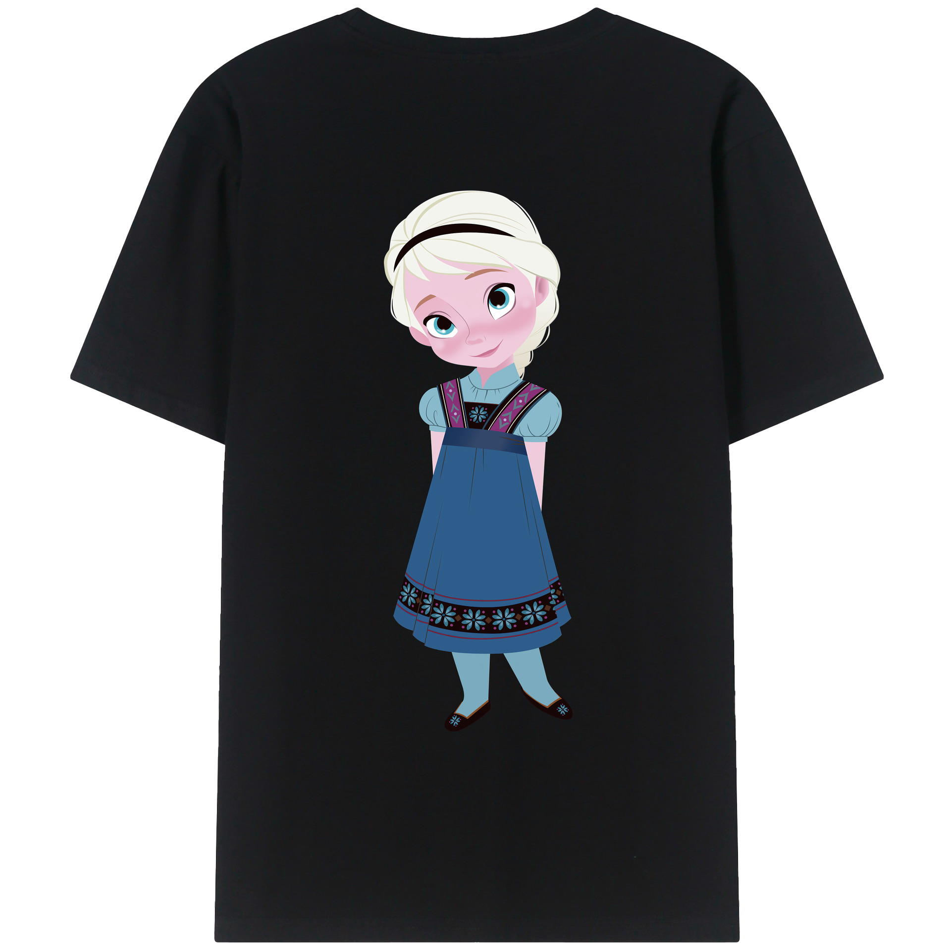 （画像用） アナと雪の女王 アンナ エルサ Frozen Anna Elsa 綿100％ メンズ半袖Tシャツ（バックプリント） 通気性