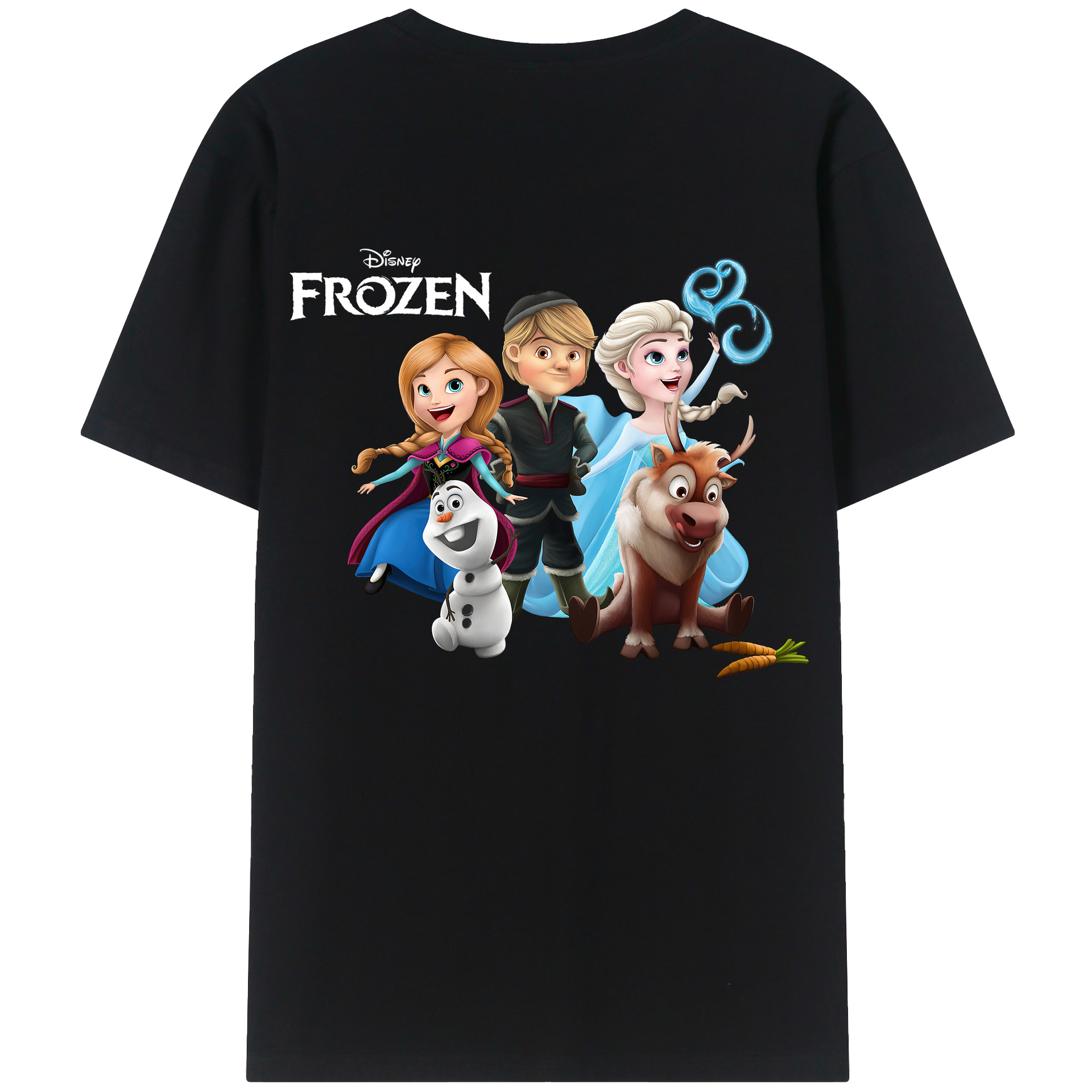 （画像用） アナと雪の女王 アンナ エルサ Frozen Anna Elsa 綿100％ メンズ半袖Tシャツ（バックプリント） 通気性