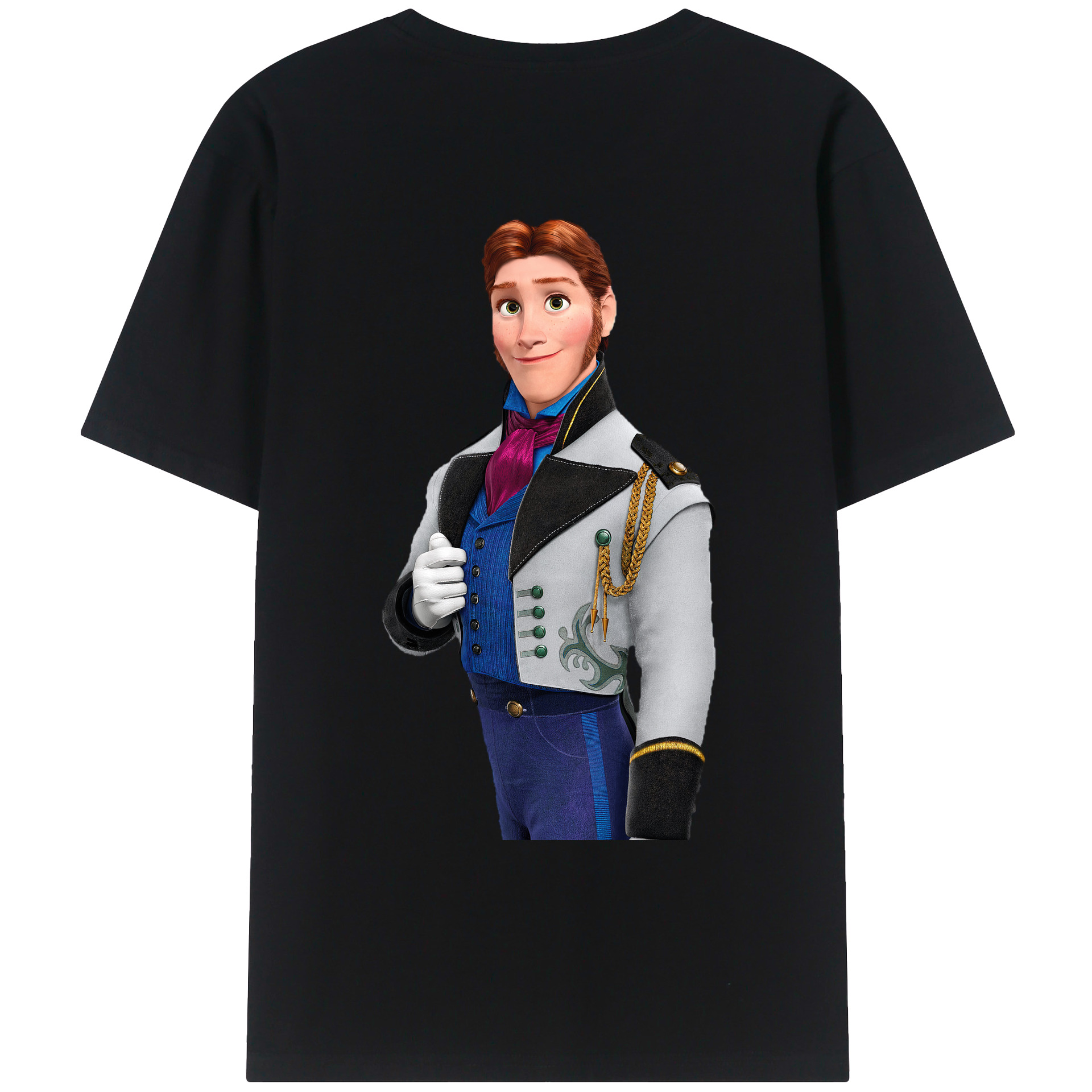 （画像用） アナと雪の女王 アンナ エルサ Frozen Anna Elsa 綿100％ メンズ半袖Tシャツ（バックプリント） 通気性