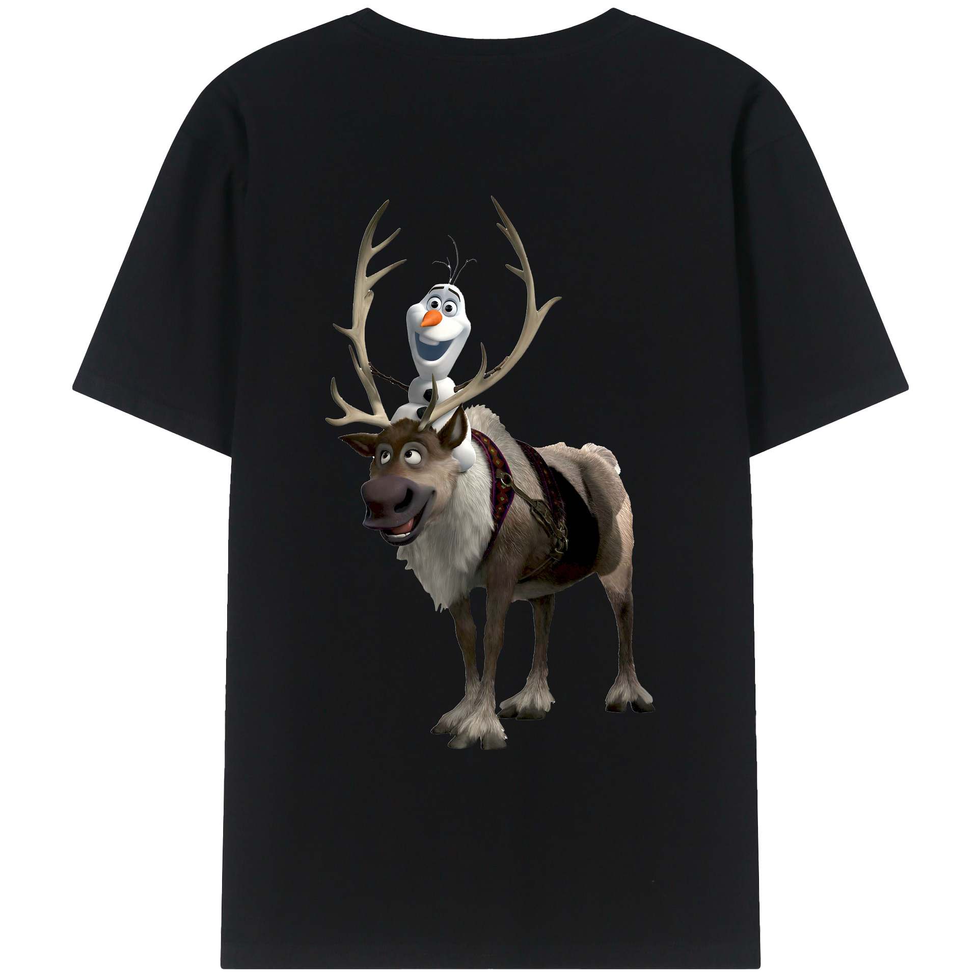 （画像用） アナと雪の女王 アンナ エルサ Frozen Anna Elsa 綿100％ メンズ半袖Tシャツ（バックプリント） 通気性