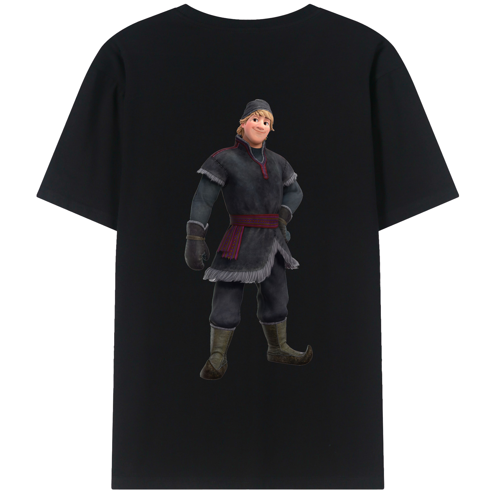 （画像用） アナと雪の女王 アンナ エルサ Frozen Anna Elsa 綿100％ メンズ半袖Tシャツ（バックプリント） 通気性
