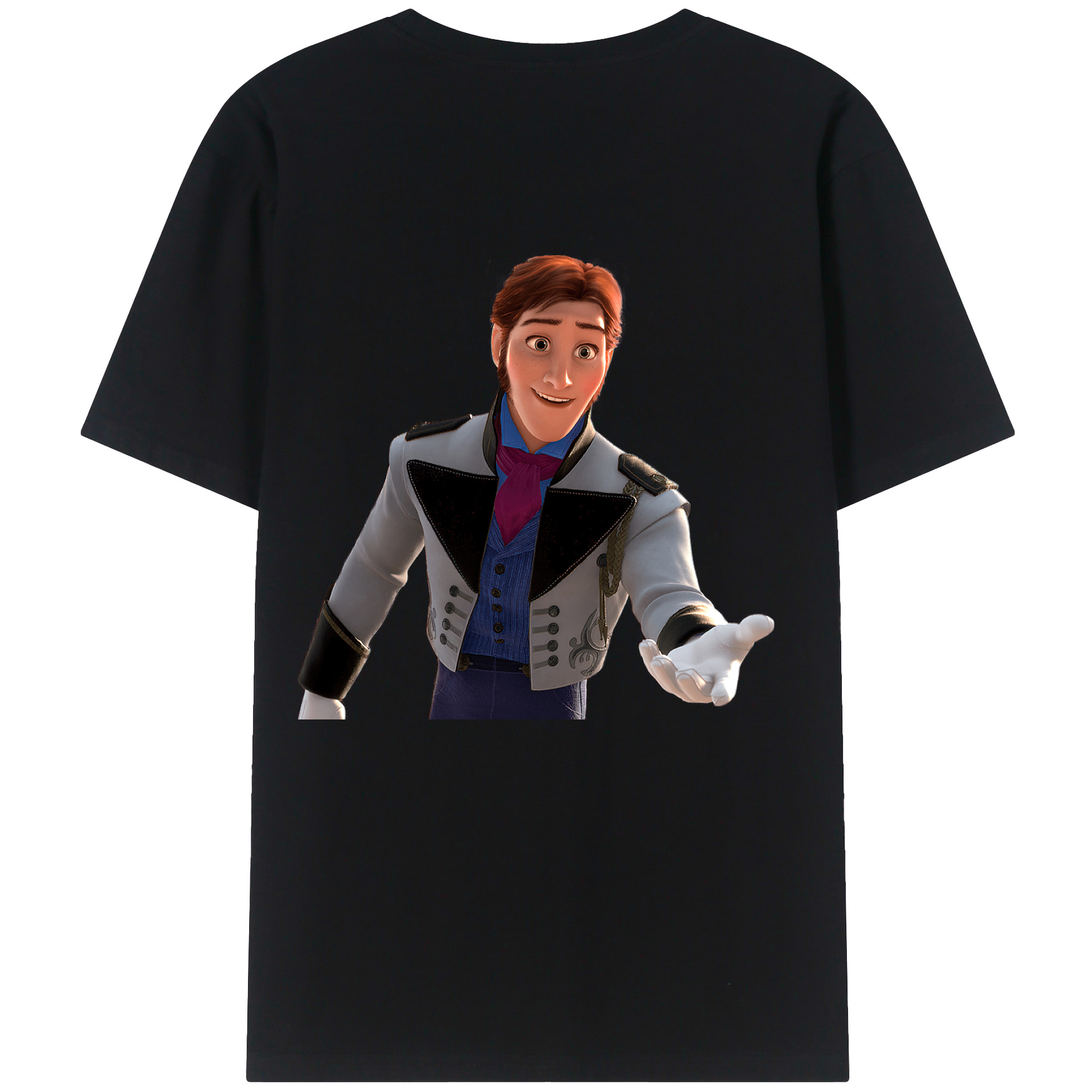 （画像用） アナと雪の女王 アンナ エルサ Frozen Anna Elsa 綿100％ メンズ半袖Tシャツ（バックプリント） 通気性
