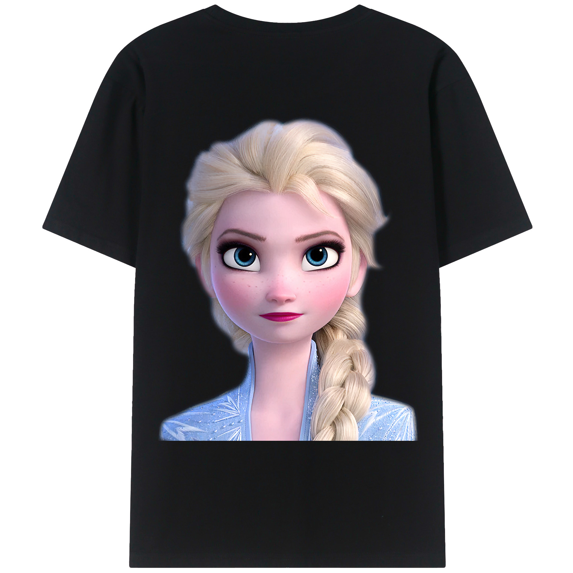 （画像用） アナと雪の女王 アンナ エルサ Frozen Anna Elsa 綿100％ メンズ半袖Tシャツ（バックプリント） 通気性