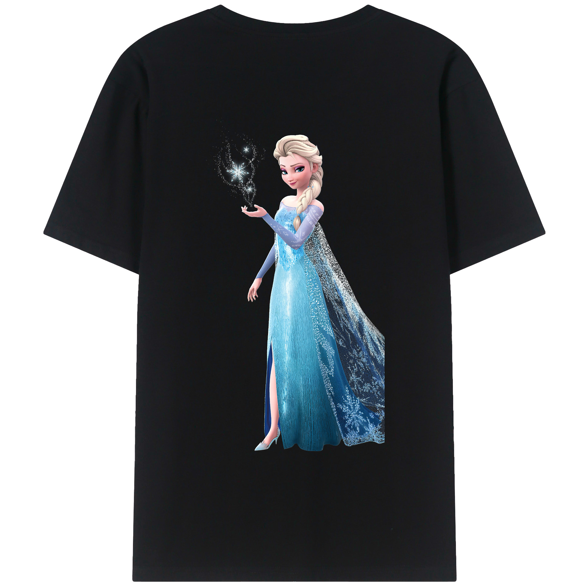 （画像用） アナと雪の女王 アンナ エルサ Frozen Anna Elsa 綿100％ メンズ半袖Tシャツ（バックプリント） 通気性