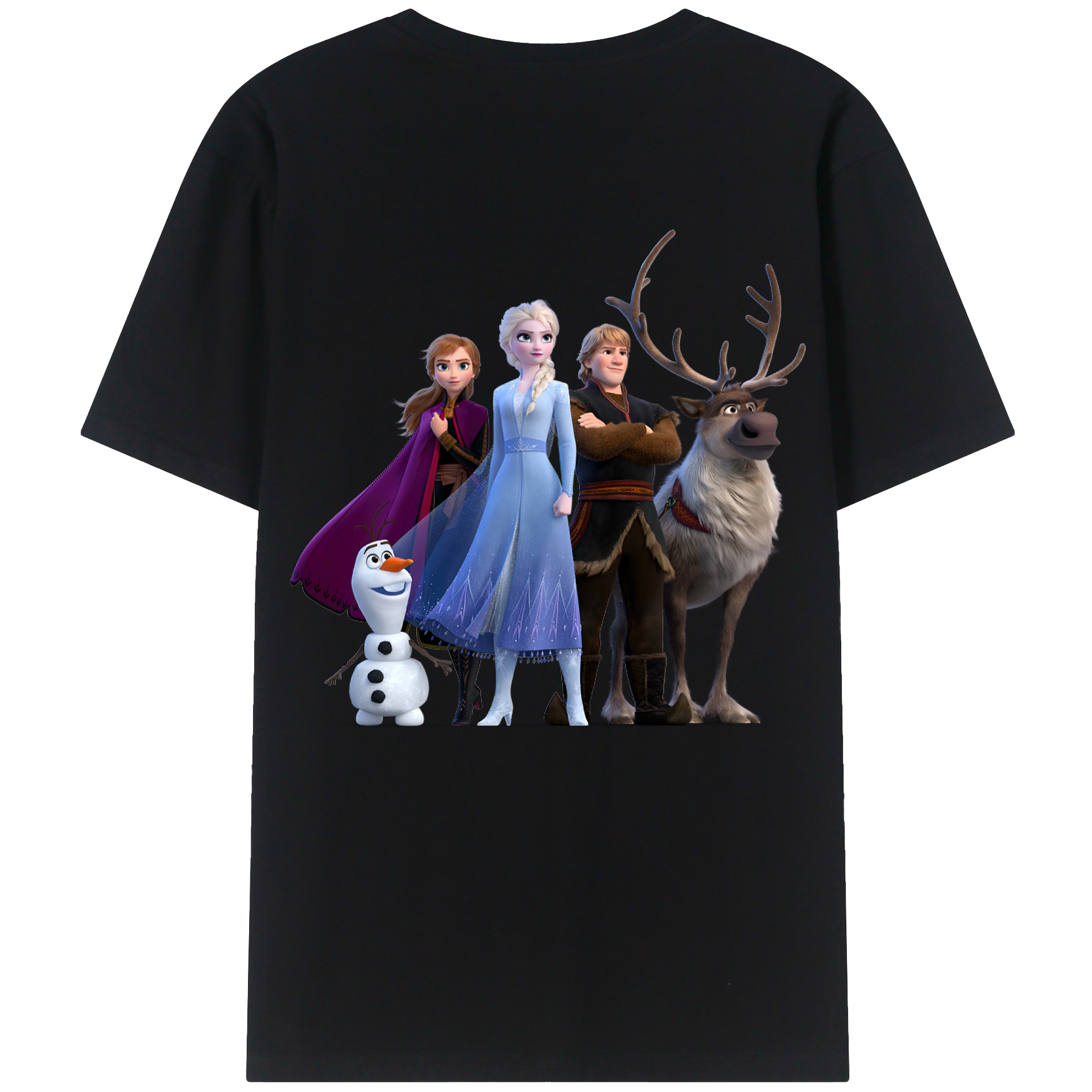 （画像用） アナと雪の女王 アンナ エルサ Frozen Anna Elsa 綿100％ メンズ半袖Tシャツ（バックプリント） 通気性