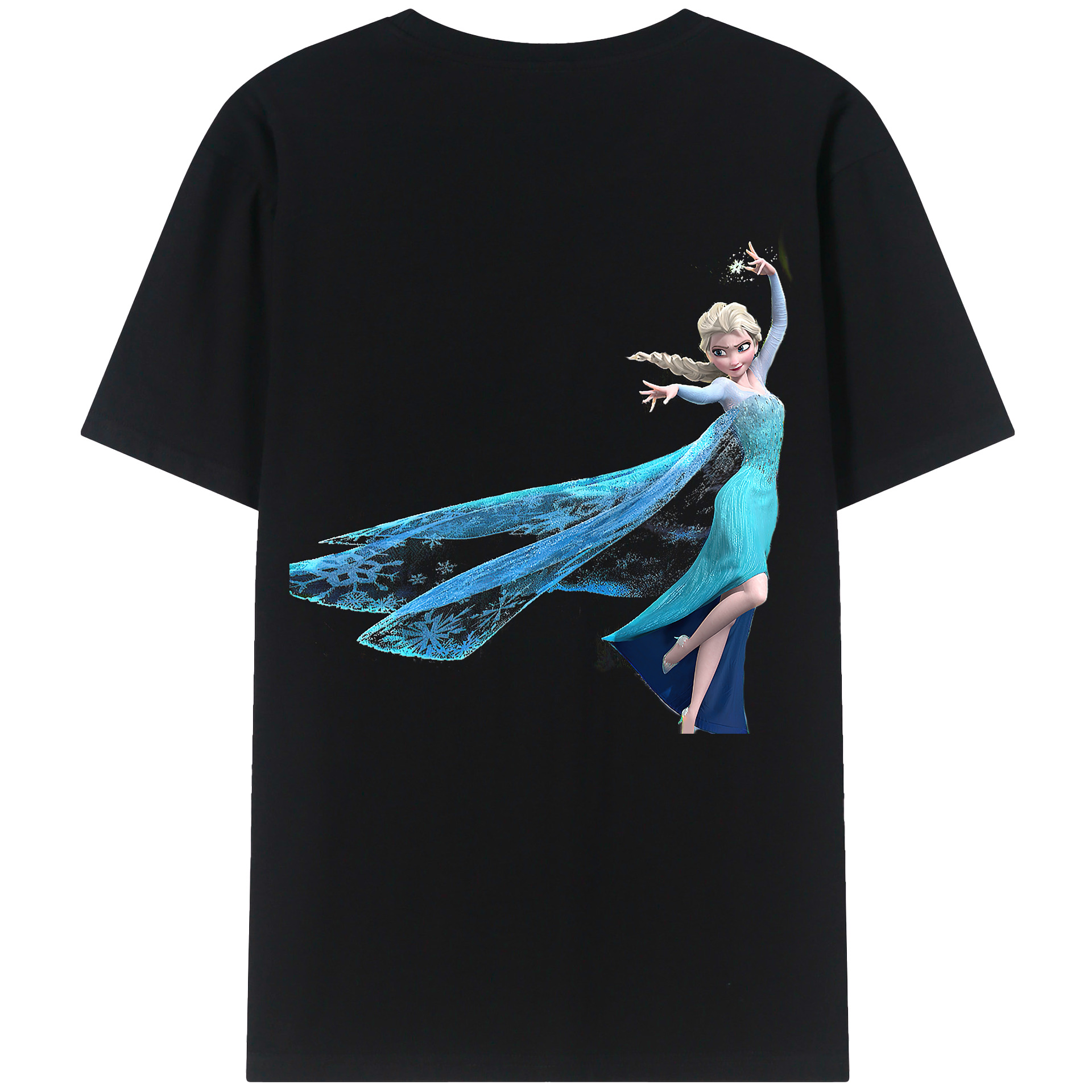 （画像用） アナと雪の女王 アンナ エルサ Frozen Anna Elsa 綿100％ メンズ半袖Tシャツ（バックプリント） 通気性