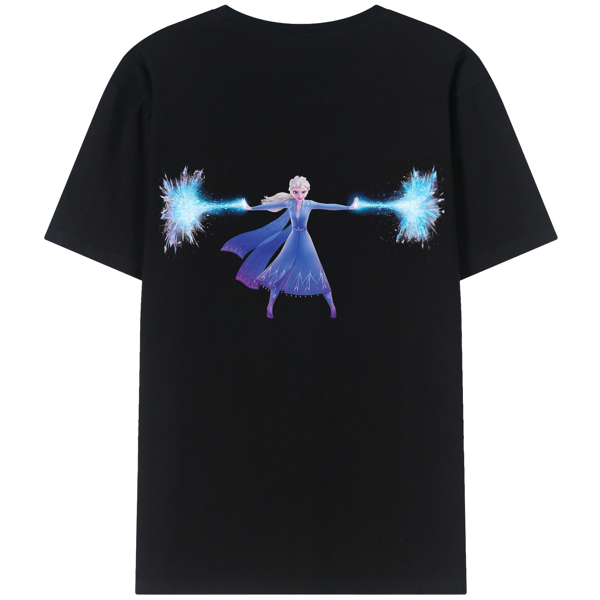 （画像用） アナと雪の女王 アンナ エルサ Frozen Anna Elsa 綿100％ メンズ半袖Tシャツ（バックプリント） 通気性