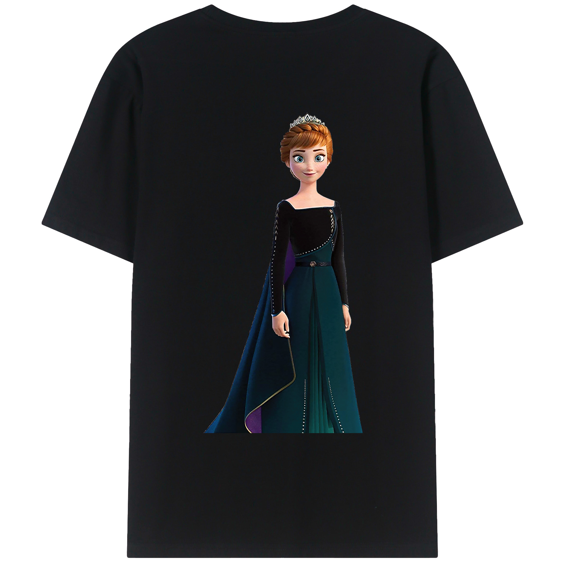 （画像用） アナと雪の女王 アンナ エルサ Frozen Anna Elsa 綿100％ メンズ半袖Tシャツ（バックプリント） 通気性
