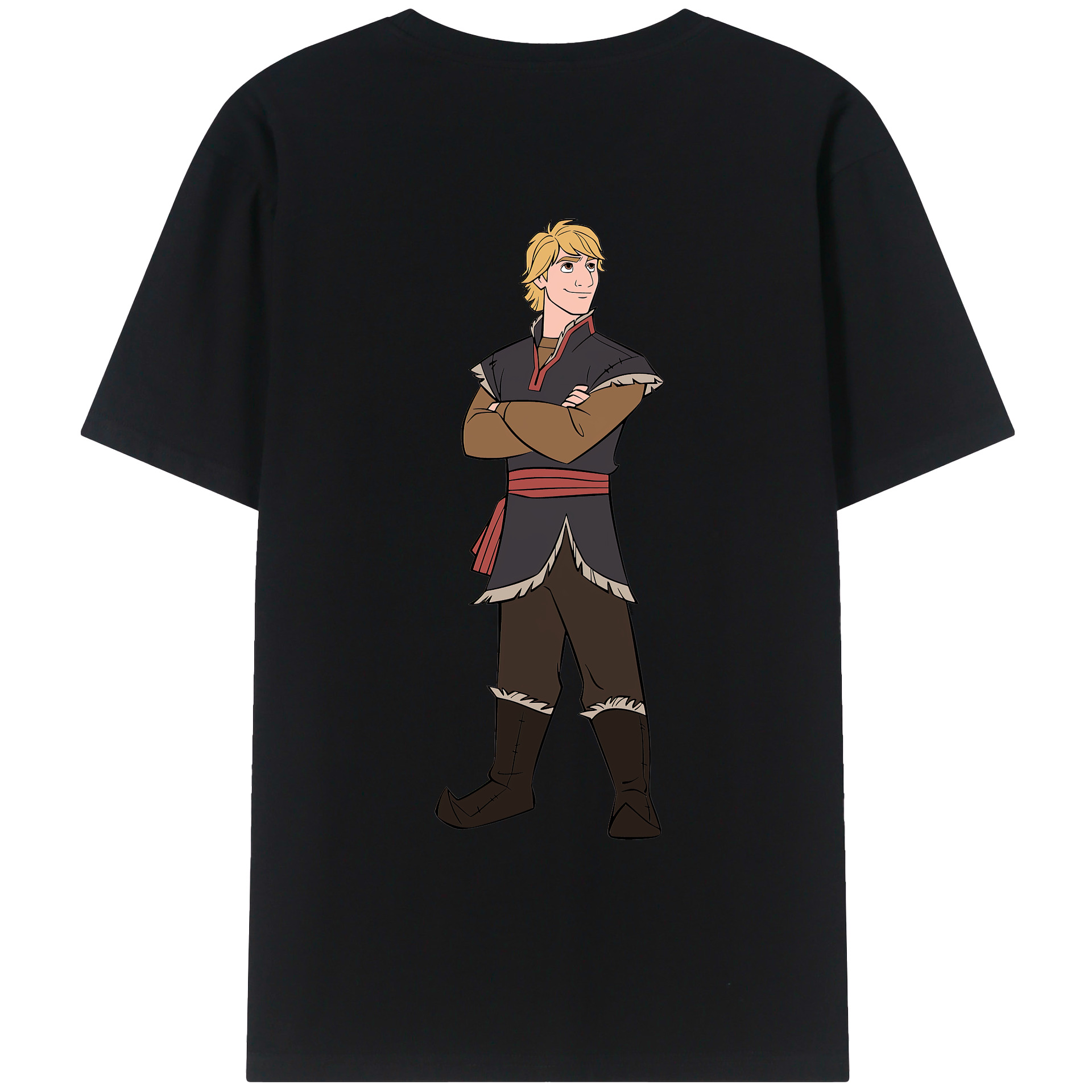 （画像用） アナと雪の女王 アンナ エルサ Frozen Anna Elsa 綿100％ メンズ半袖Tシャツ（バックプリント） 通気性