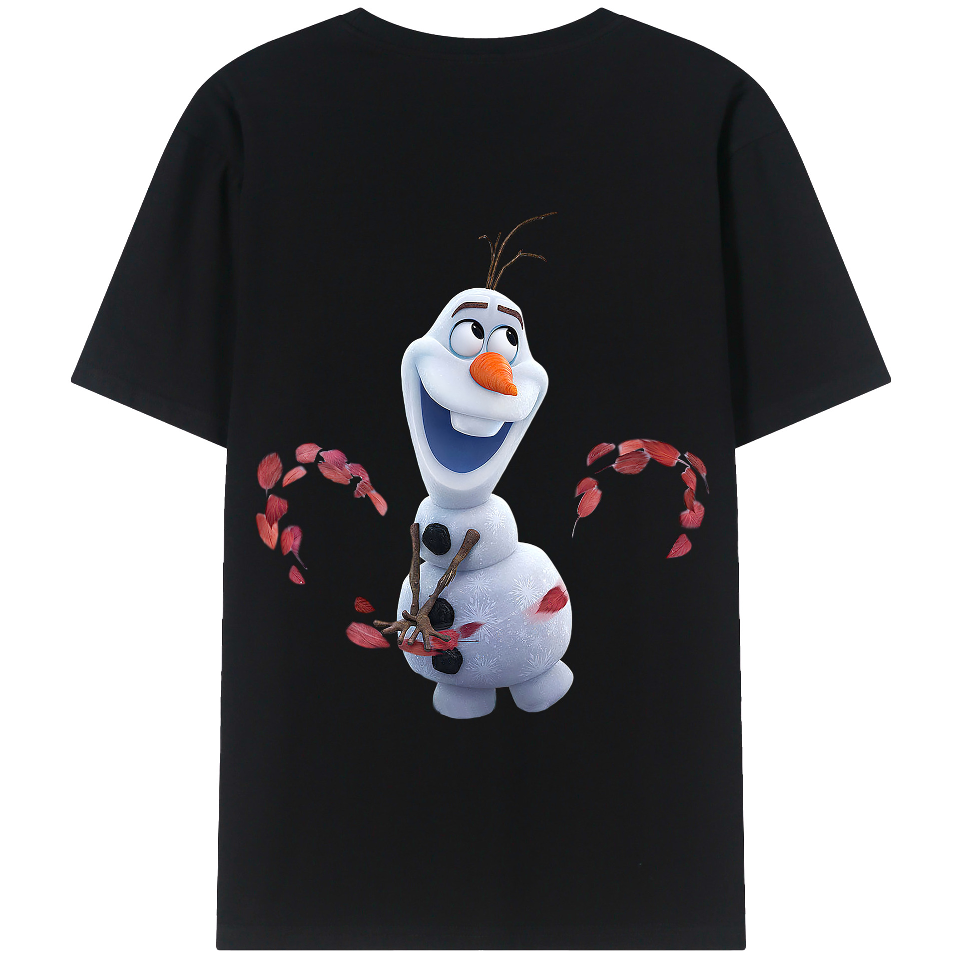 （画像用） アナと雪の女王 アンナ エルサ Frozen Anna Elsa 綿100％ メンズ半袖Tシャツ（バックプリント） 通気性