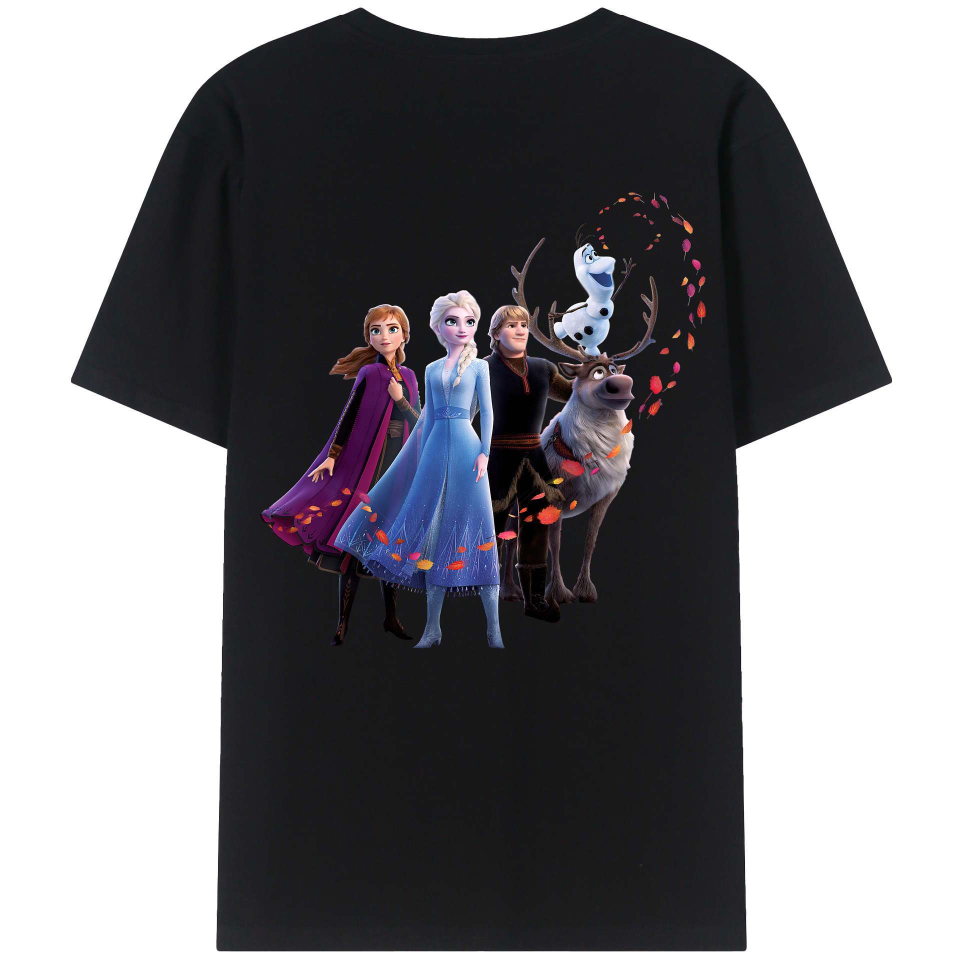（画像用） アナと雪の女王 アンナ エルサ Frozen Anna Elsa 綿100％ メンズ半袖Tシャツ（バックプリント） 通気性