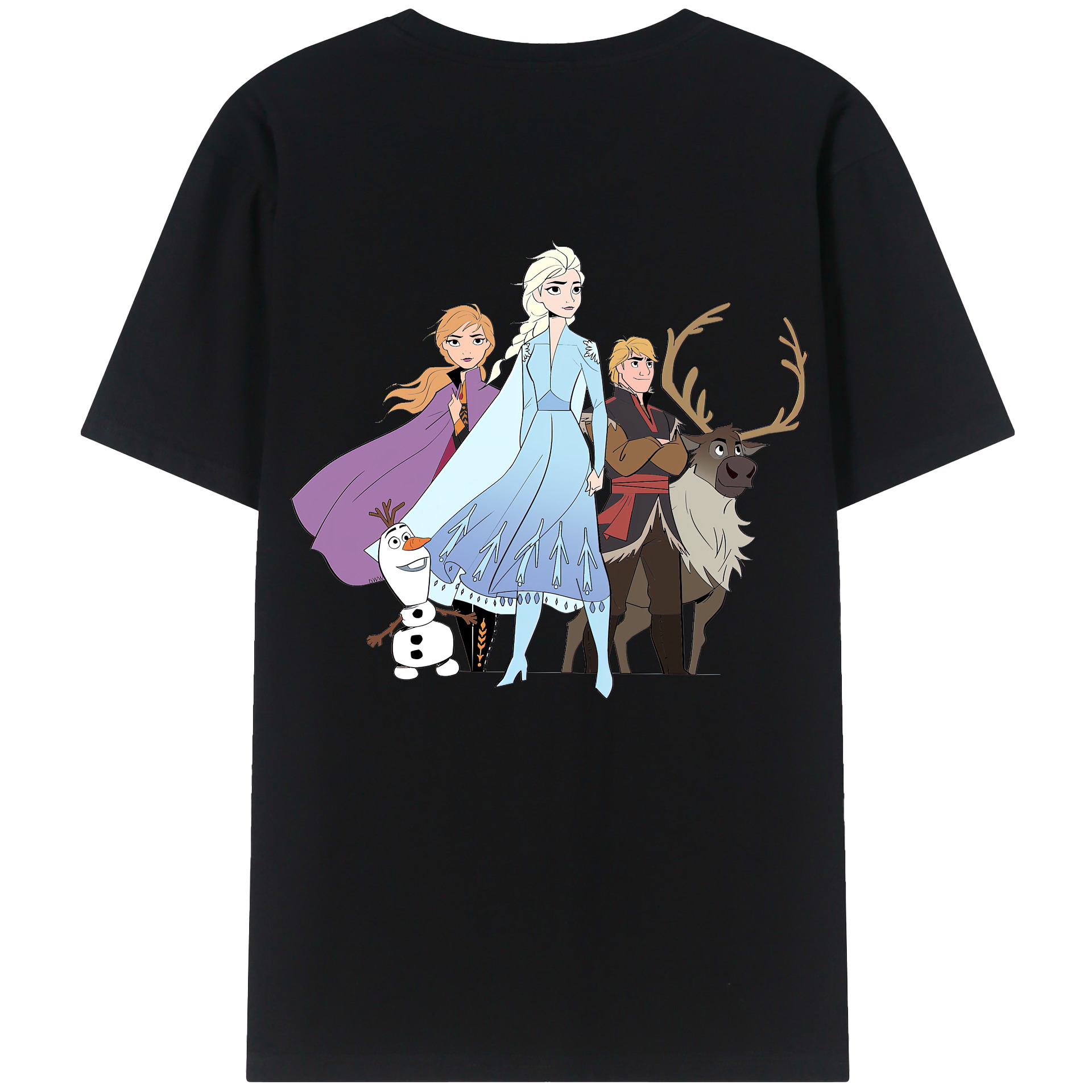 （画像用） アナと雪の女王 アンナ エルサ Frozen Anna Elsa 綿100％ メンズ半袖Tシャツ（バックプリント） 通気性