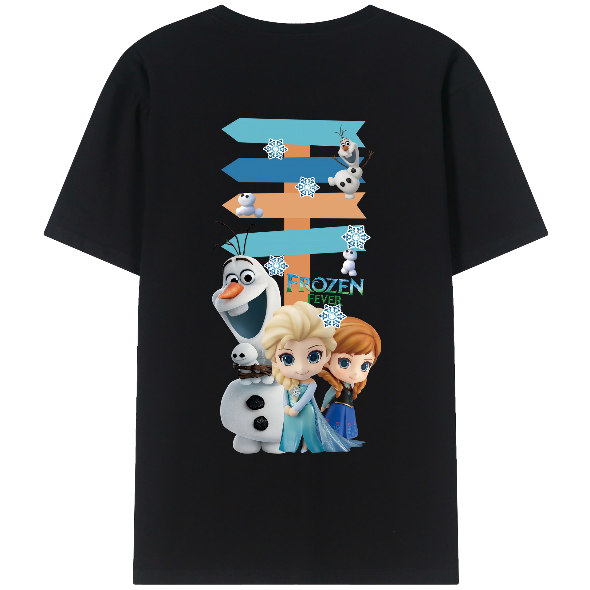（画像用） アナと雪の女王 アンナ エルサ Frozen Anna Elsa 綿100％ メンズ半袖Tシャツ（バックプリント） 通気性