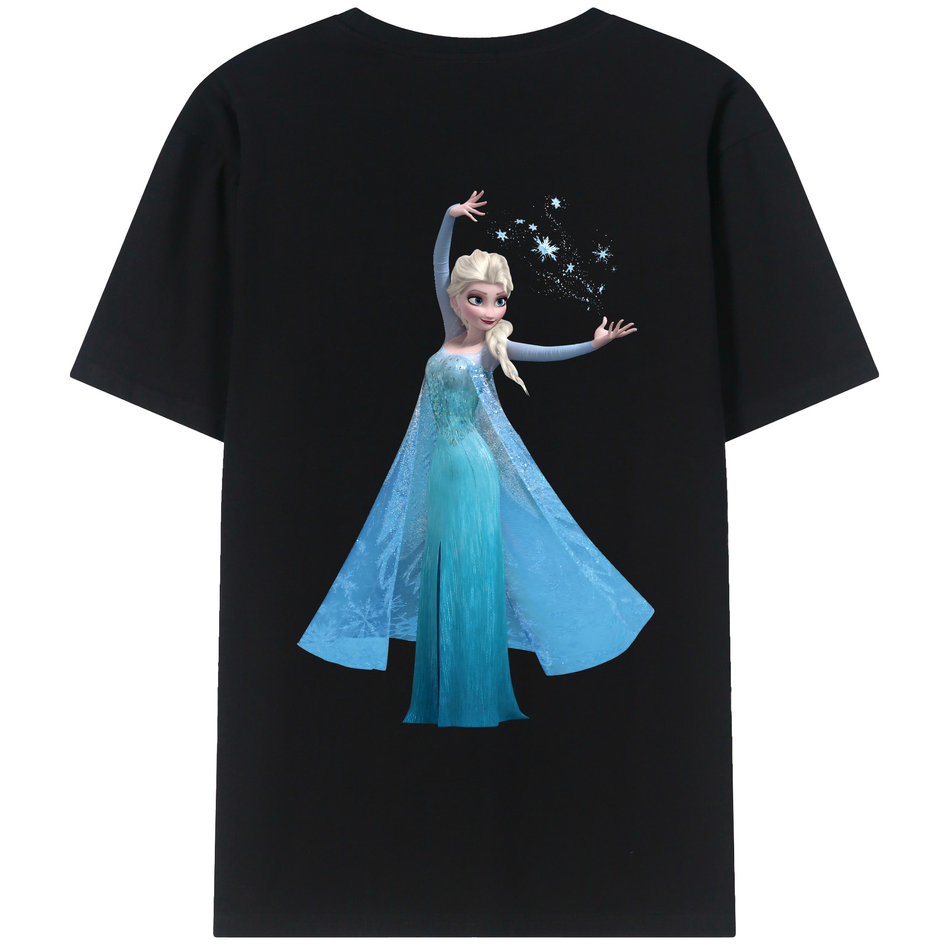 （画像用） アナと雪の女王 アンナ エルサ Frozen Anna Elsa 綿100％ メンズ半袖Tシャツ（バックプリント） 通気性