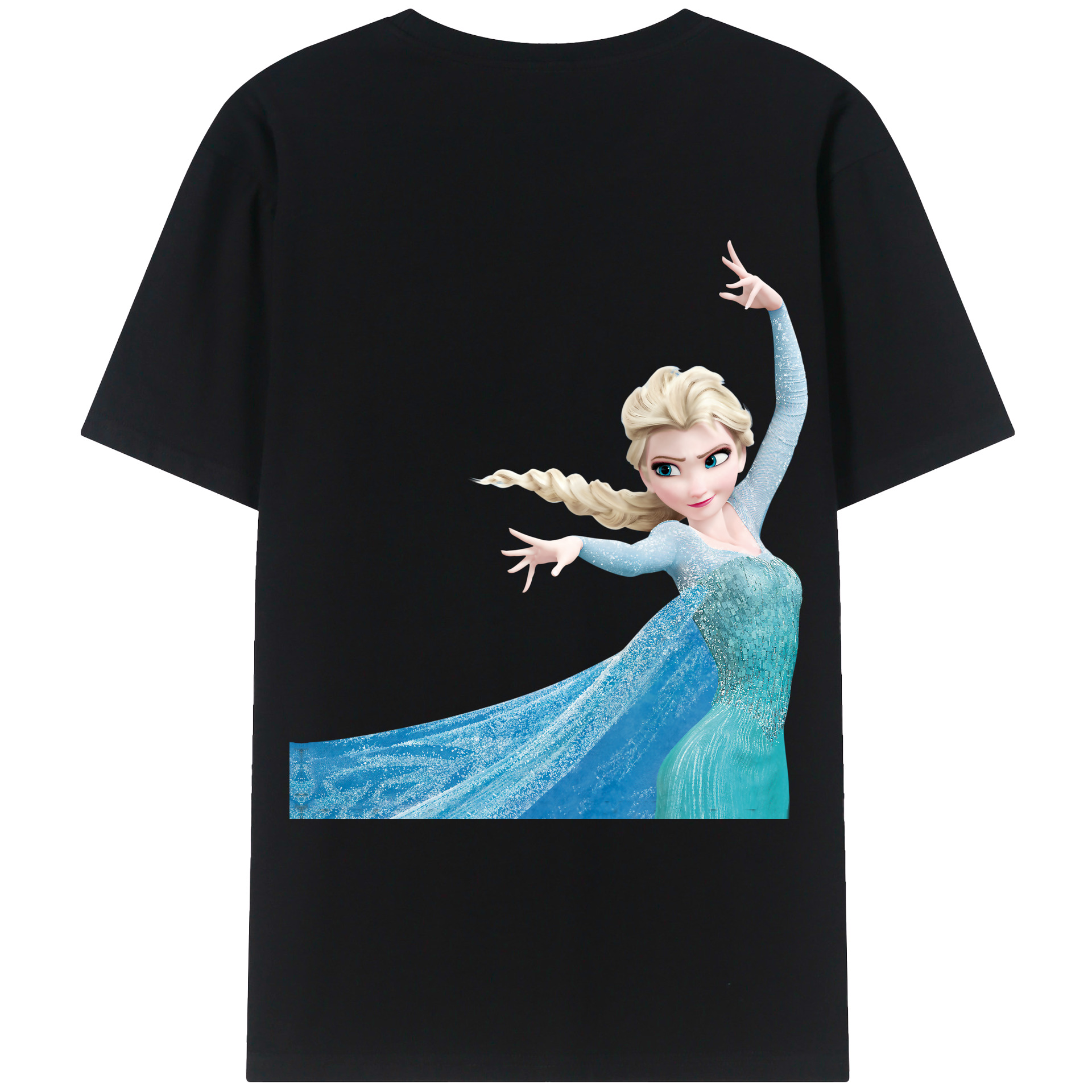 （画像用） アナと雪の女王 アンナ エルサ Frozen Anna Elsa 綿100％ メンズ半袖Tシャツ（バックプリント） 通気性