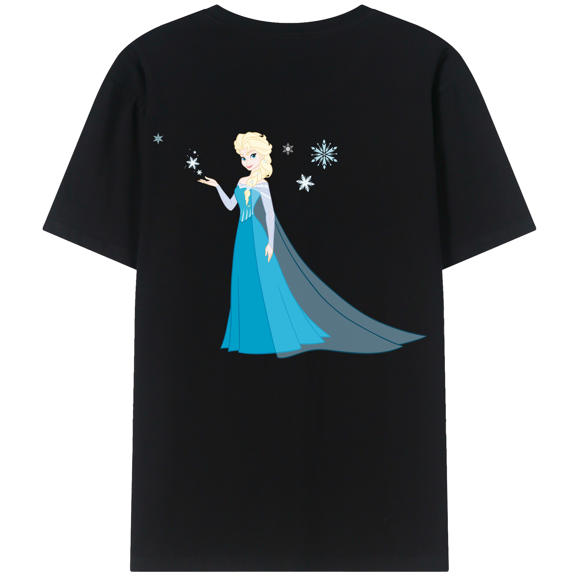 （画像用） アナと雪の女王 アンナ エルサ Frozen Anna Elsa 綿100％ メンズ半袖Tシャツ（バックプリント） 通気性
