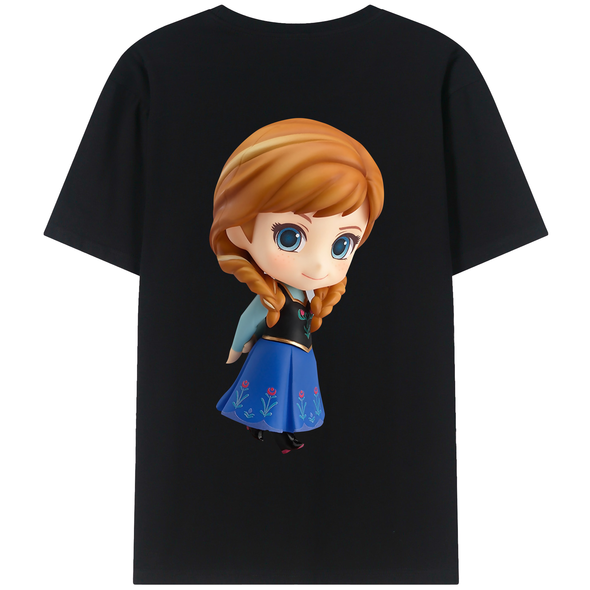 （画像用） アナと雪の女王 アンナ エルサ Frozen Anna Elsa 綿100％ メンズ半袖Tシャツ（バックプリント） 通気性