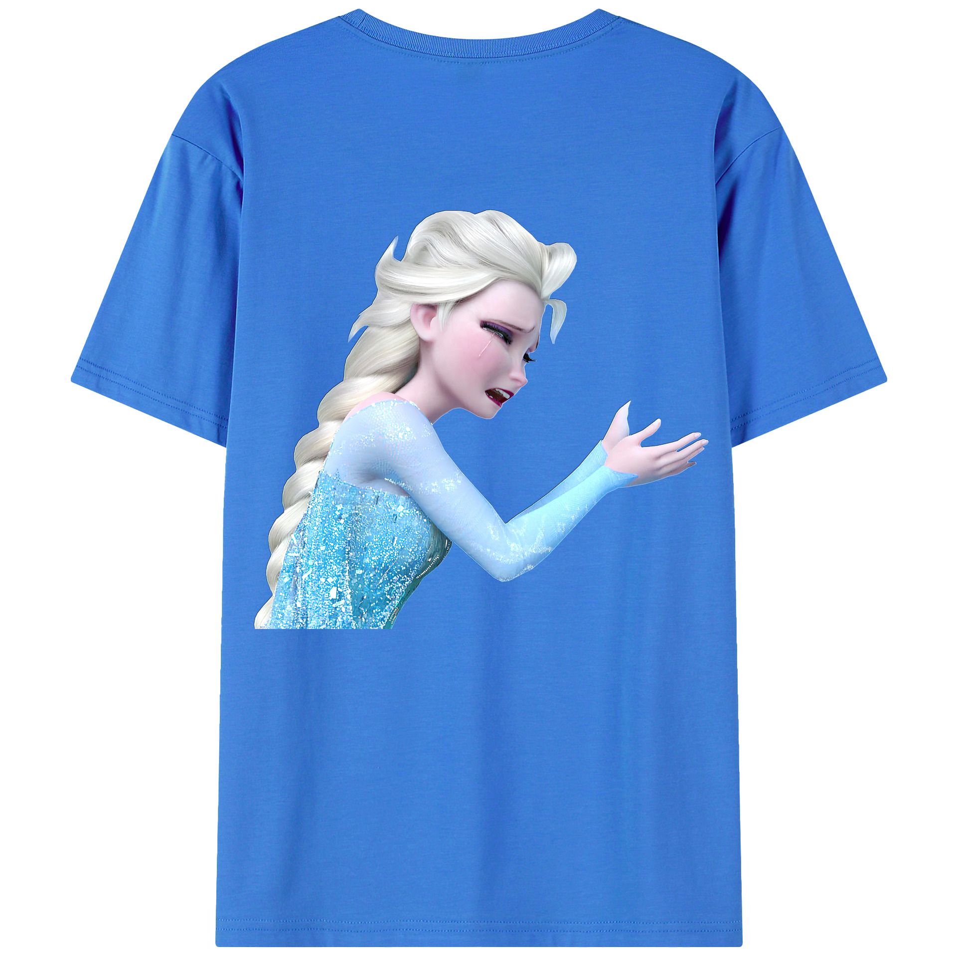 （画像用） アナと雪の女王 アンナ エルサ Frozen Anna Elsa 綿100％ メンズ半袖Tシャツ（バックプリント） 通気性