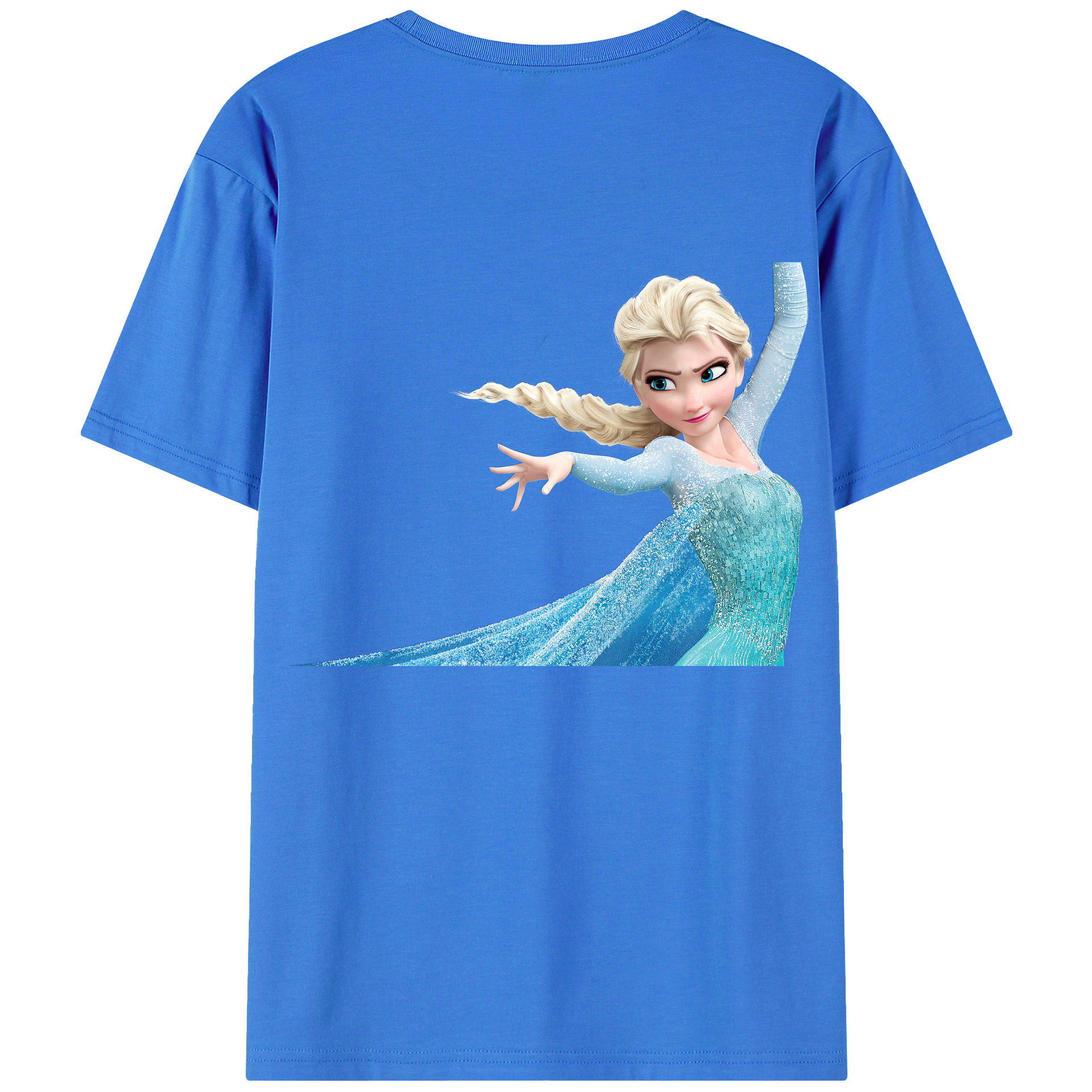 （画像用） アナと雪の女王 アンナ エルサ Frozen Anna Elsa 綿100％ メンズ半袖Tシャツ（バックプリント） 通気性