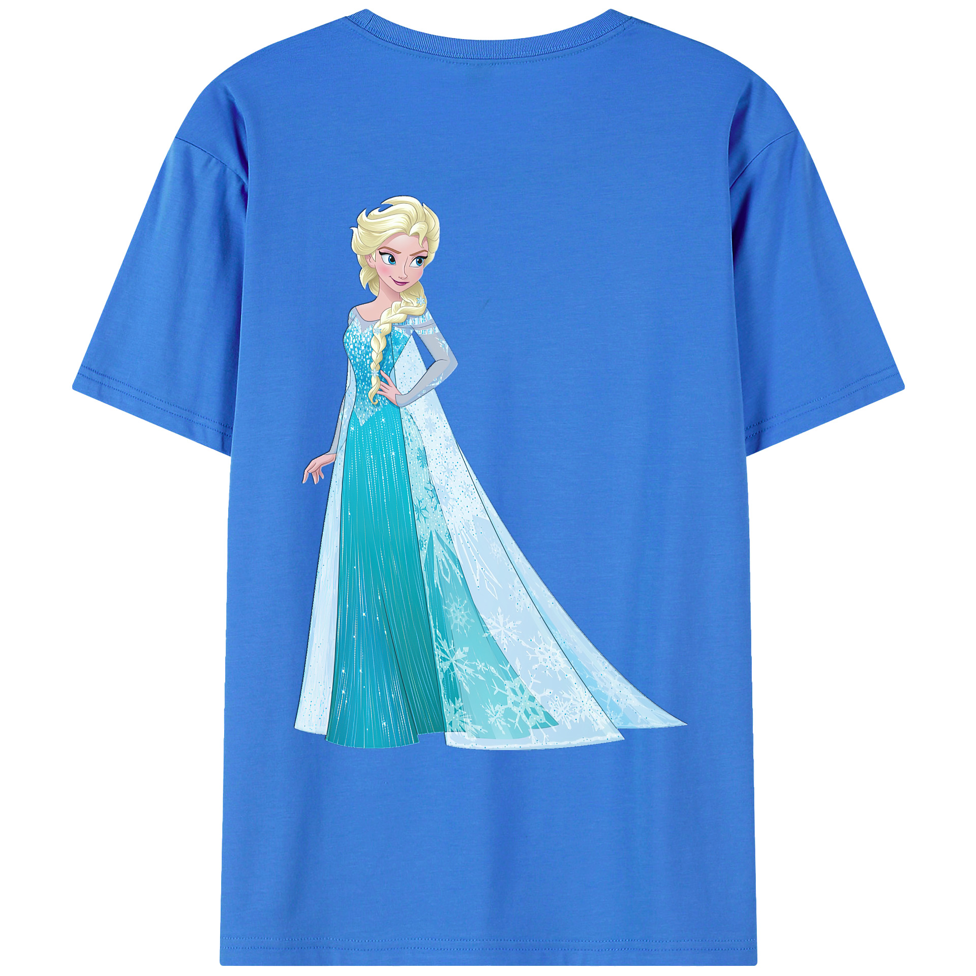 （画像用） アナと雪の女王 アンナ エルサ Frozen Anna Elsa 綿100％ メンズ半袖Tシャツ（バックプリント） 通気性