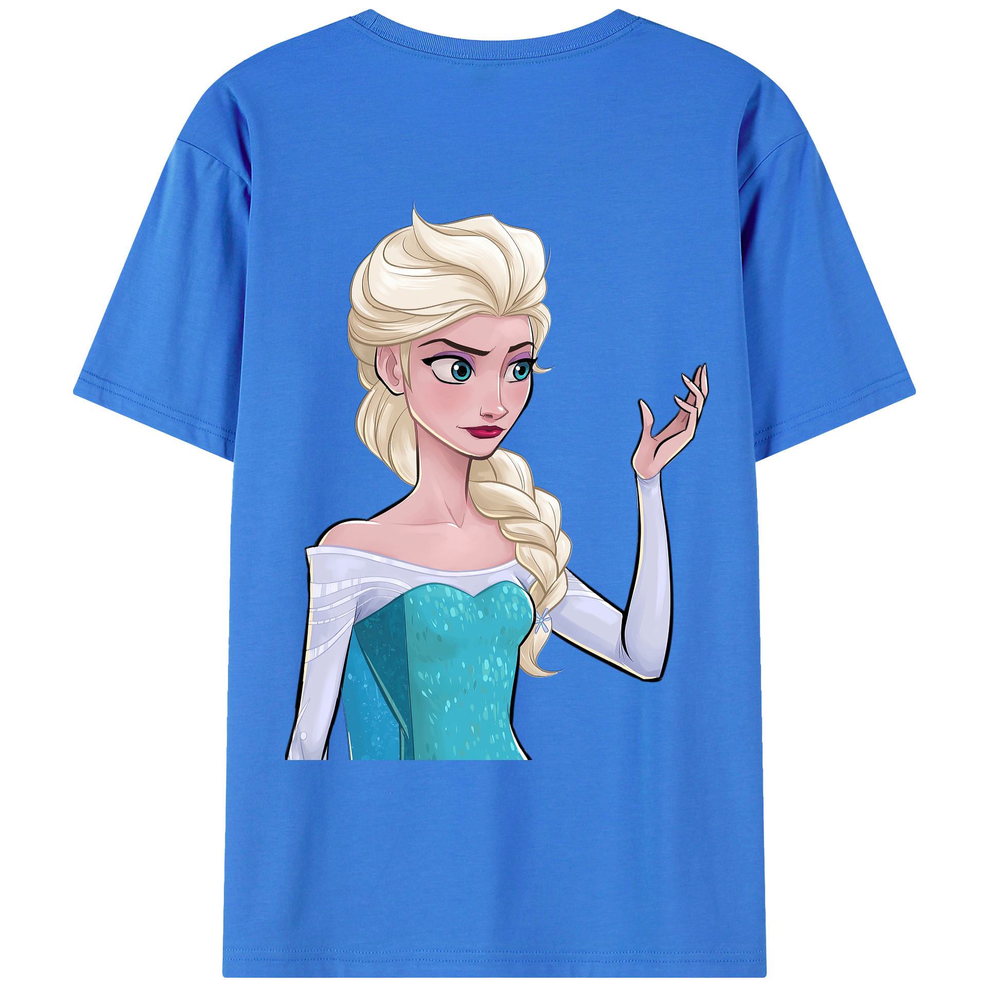 （画像用） アナと雪の女王 アンナ エルサ Frozen Anna Elsa 綿100％ メンズ半袖Tシャツ（バックプリント） 通気性