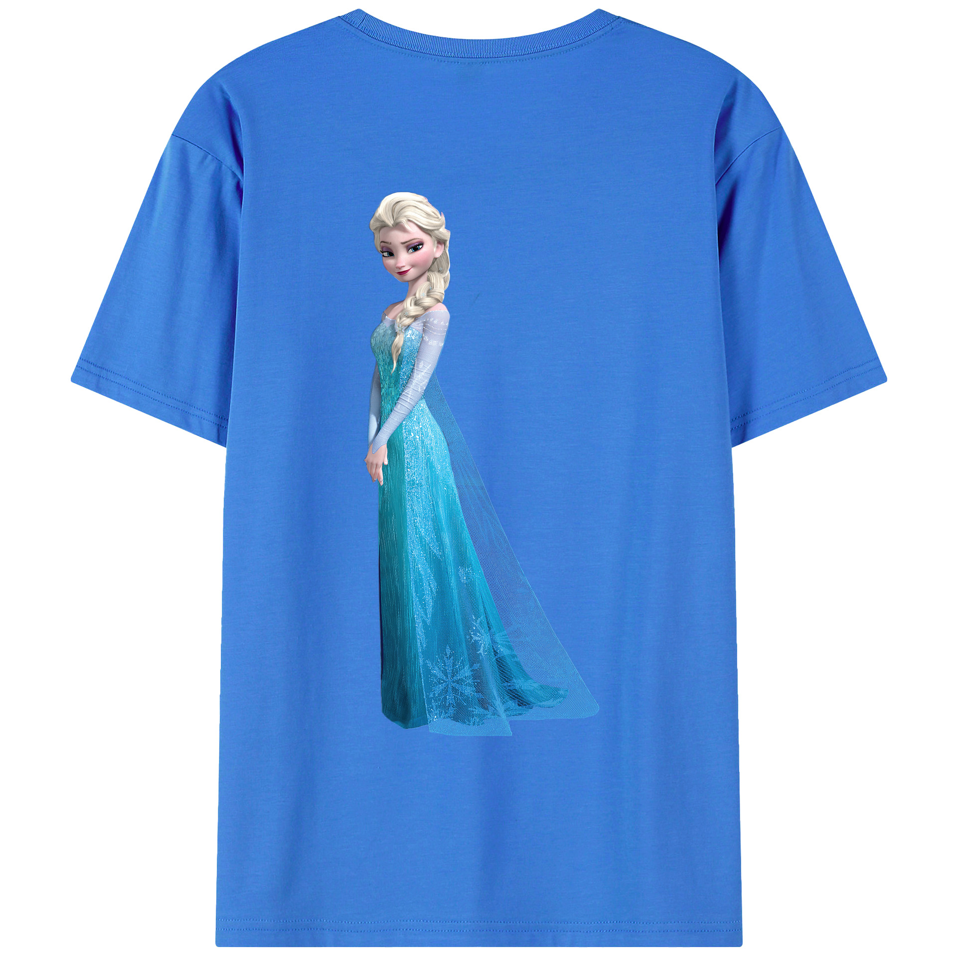 （画像用） アナと雪の女王 アンナ エルサ Frozen Anna Elsa 綿100％ メンズ半袖Tシャツ（バックプリント） 通気性