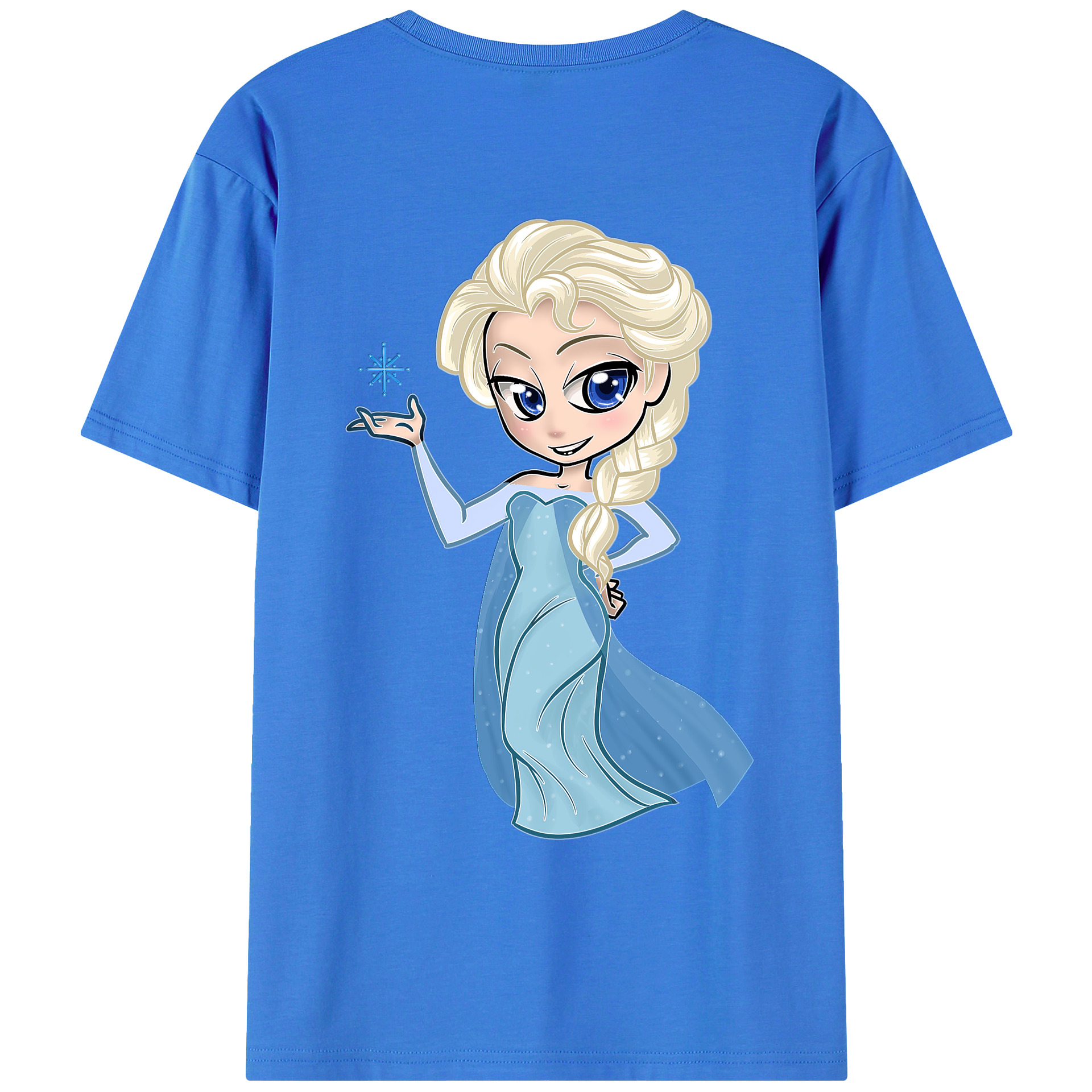 （画像用） アナと雪の女王 アンナ エルサ Frozen Anna Elsa 綿100％ メンズ半袖Tシャツ（バックプリント） 通気性