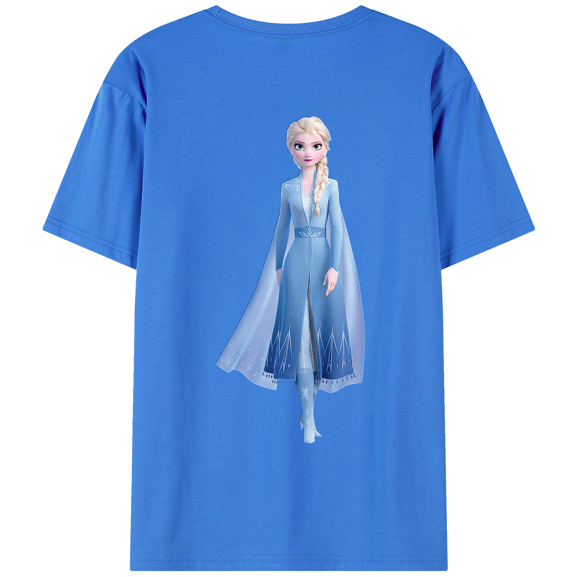 （画像用） アナと雪の女王 アンナ エルサ Frozen Anna Elsa 綿100％ メンズ半袖Tシャツ（バックプリント） 通気性