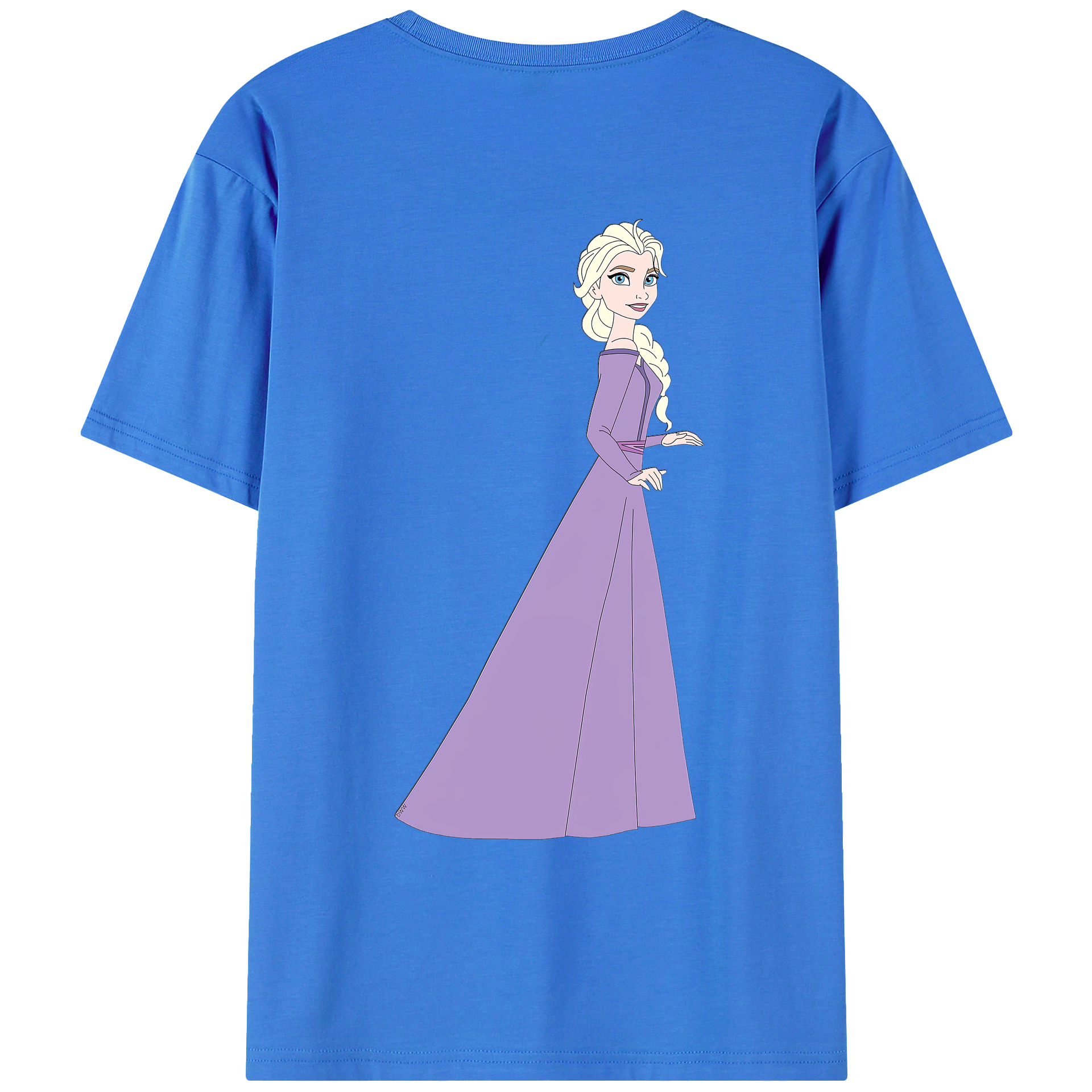（画像用） アナと雪の女王 アンナ エルサ Frozen Anna Elsa 綿100％ メンズ半袖Tシャツ（バックプリント） 通気性