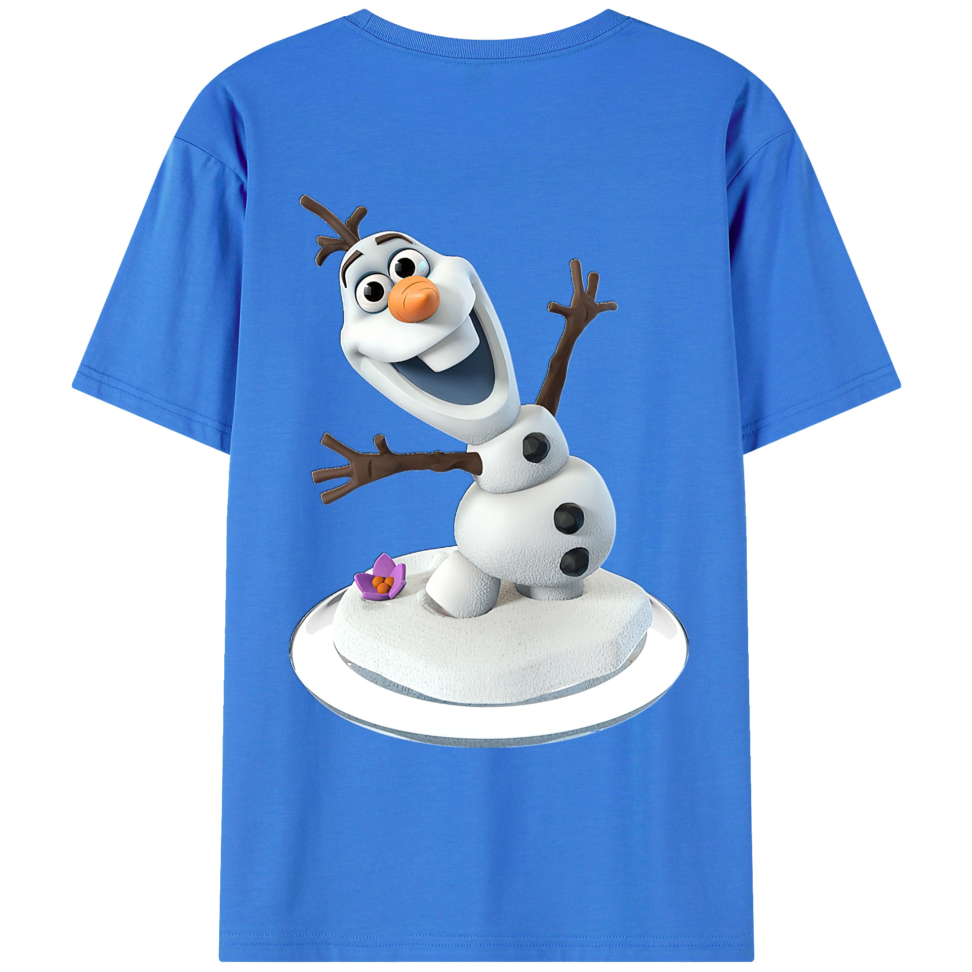 （画像用） アナと雪の女王 アンナ エルサ Frozen Anna Elsa 綿100％ メンズ半袖Tシャツ（バックプリント） 通気性